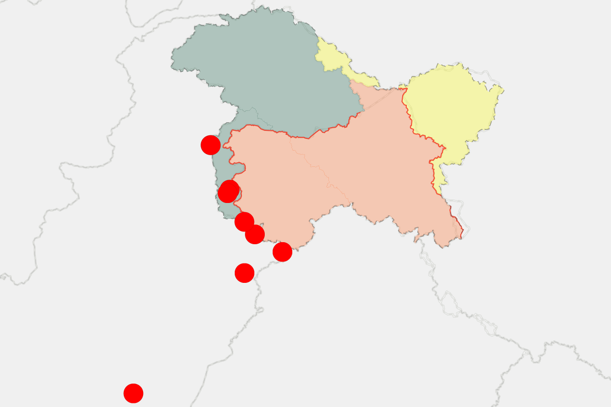 Map Shows Indian Strikes on Pakistani Targets as Nuclear Rivals Clash