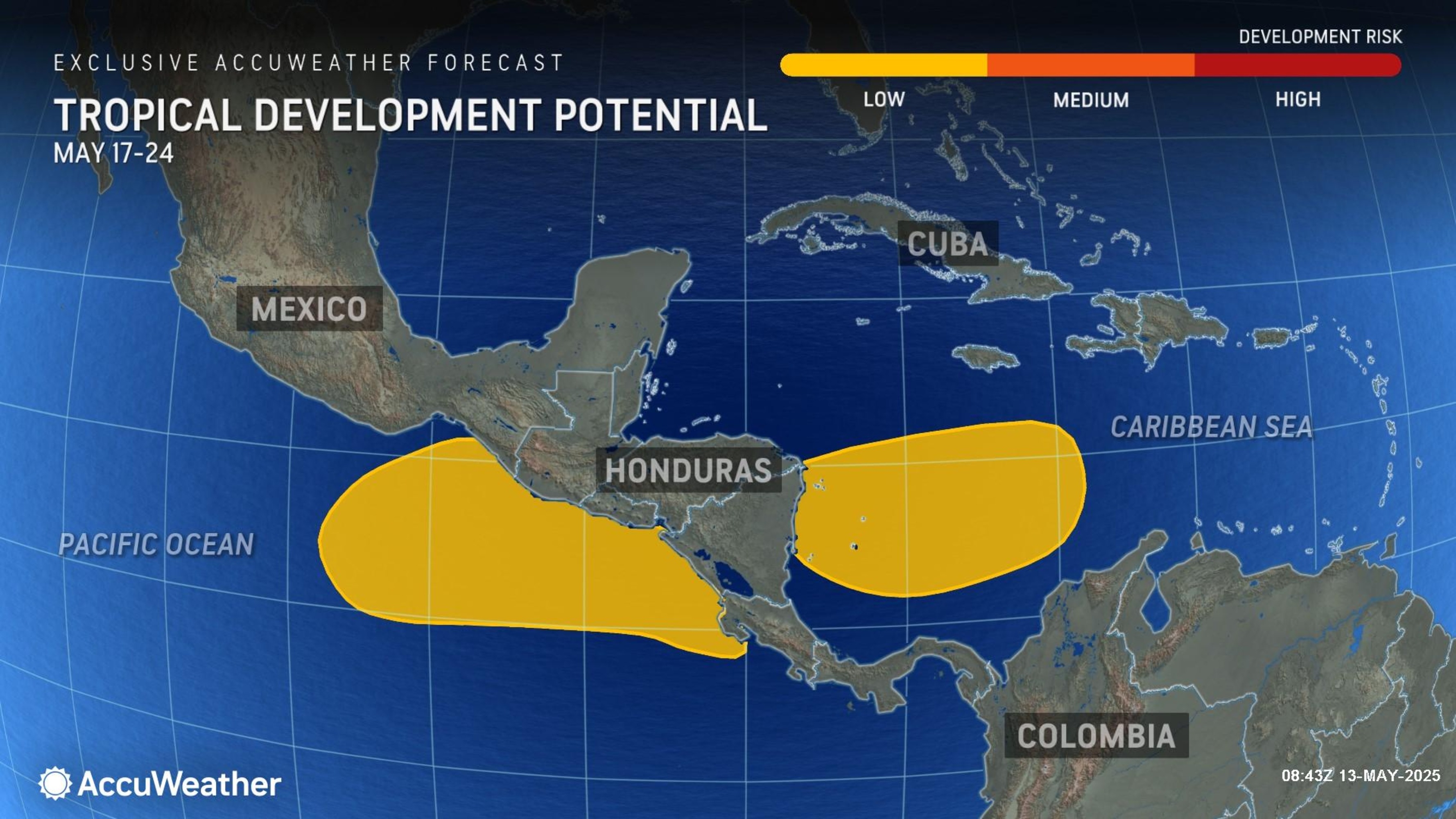 Map Shows Chances of Tropical Storm Developing in Caribbean