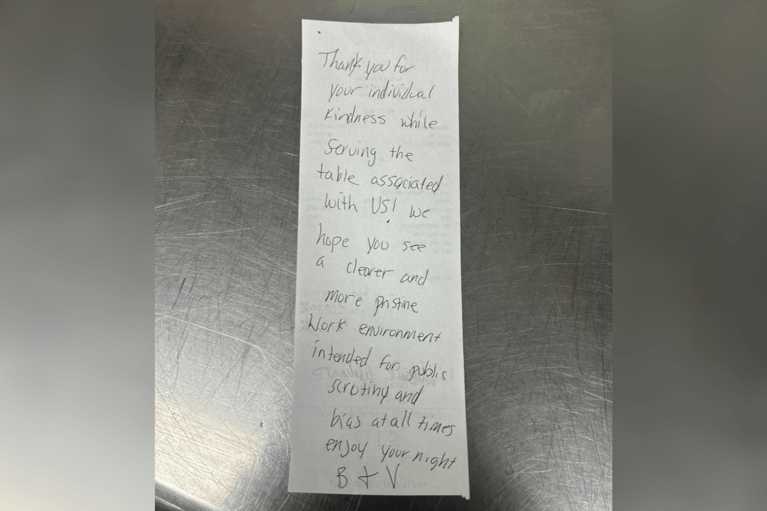 Server Baffled by Note Couple Leave With 25% Tip: 'What Does This Mean?'