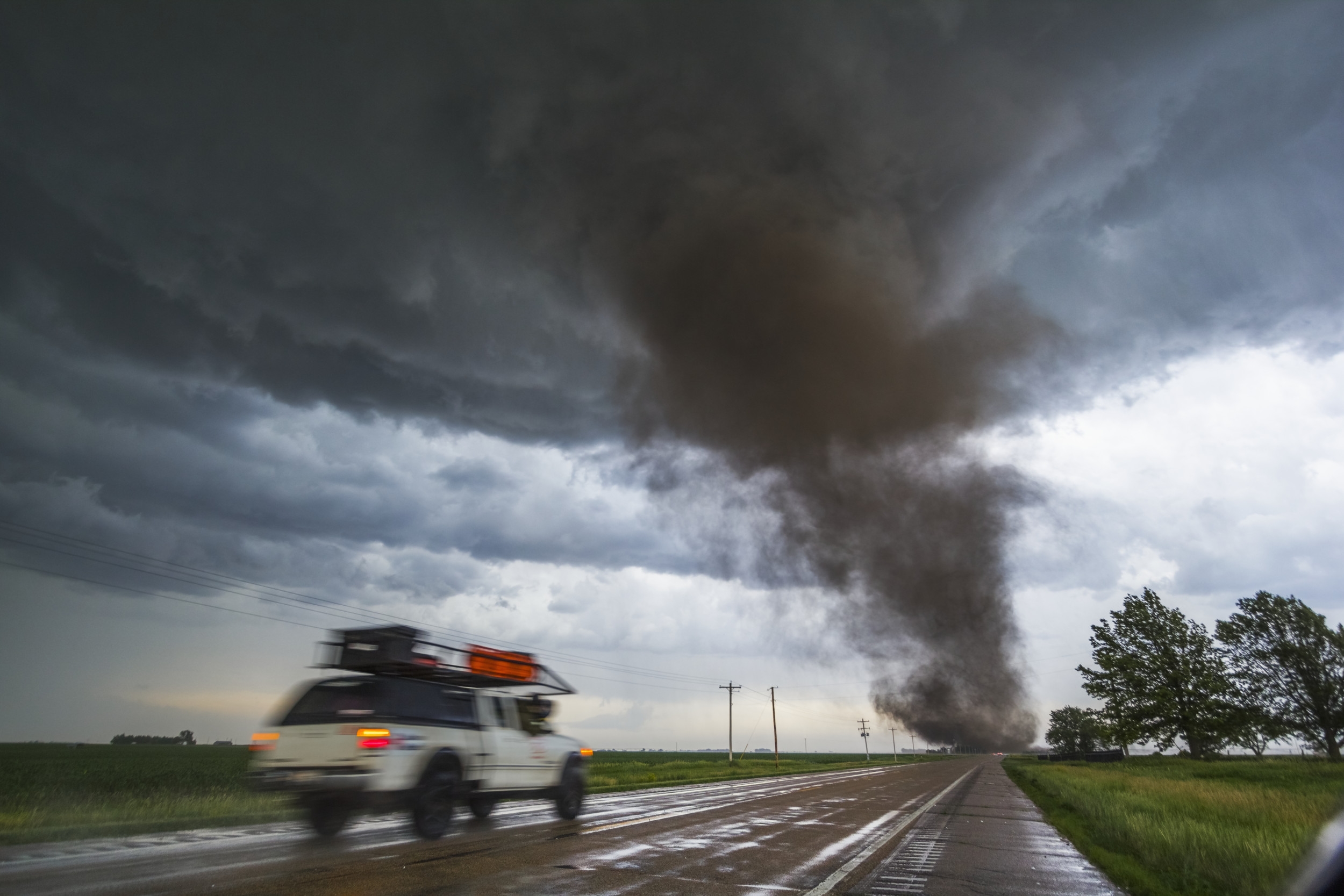 Storm Chasers' Truck Takes Direct Hit from Alabama Tornado: Video