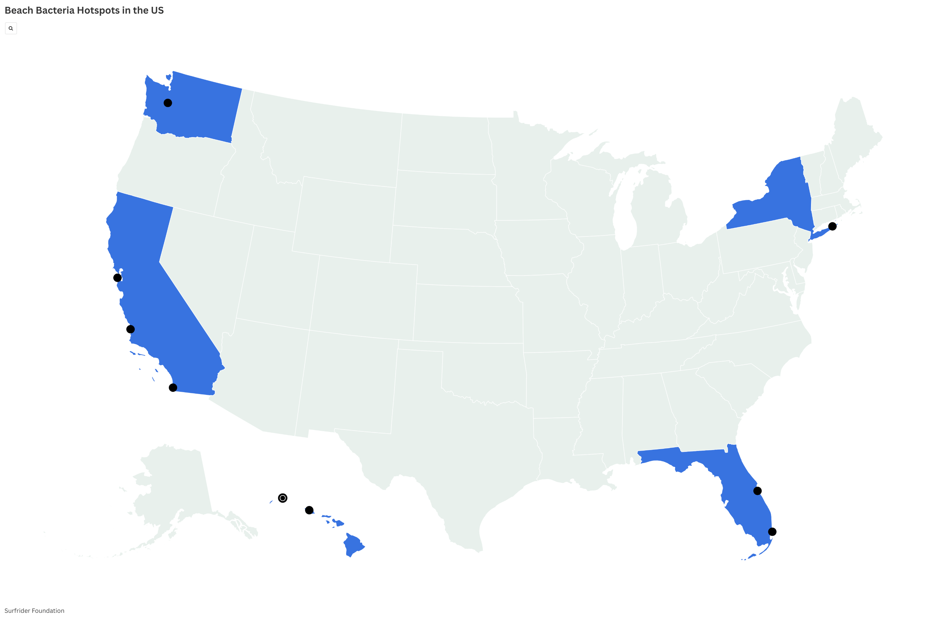 Map Shows US Beaches With Highest Levels of Bacteria in Water