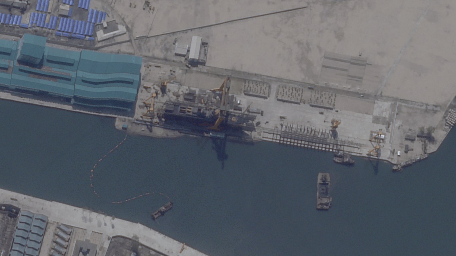 Satellite Photos Over North Korea Reveal Kim's Partially Sunken New Warship