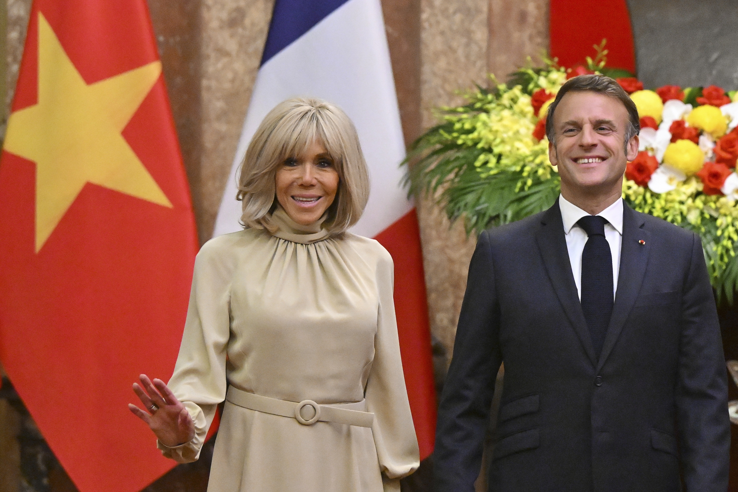 Video Shows Moment Emmanuel Macron Pushed in Face by Wife