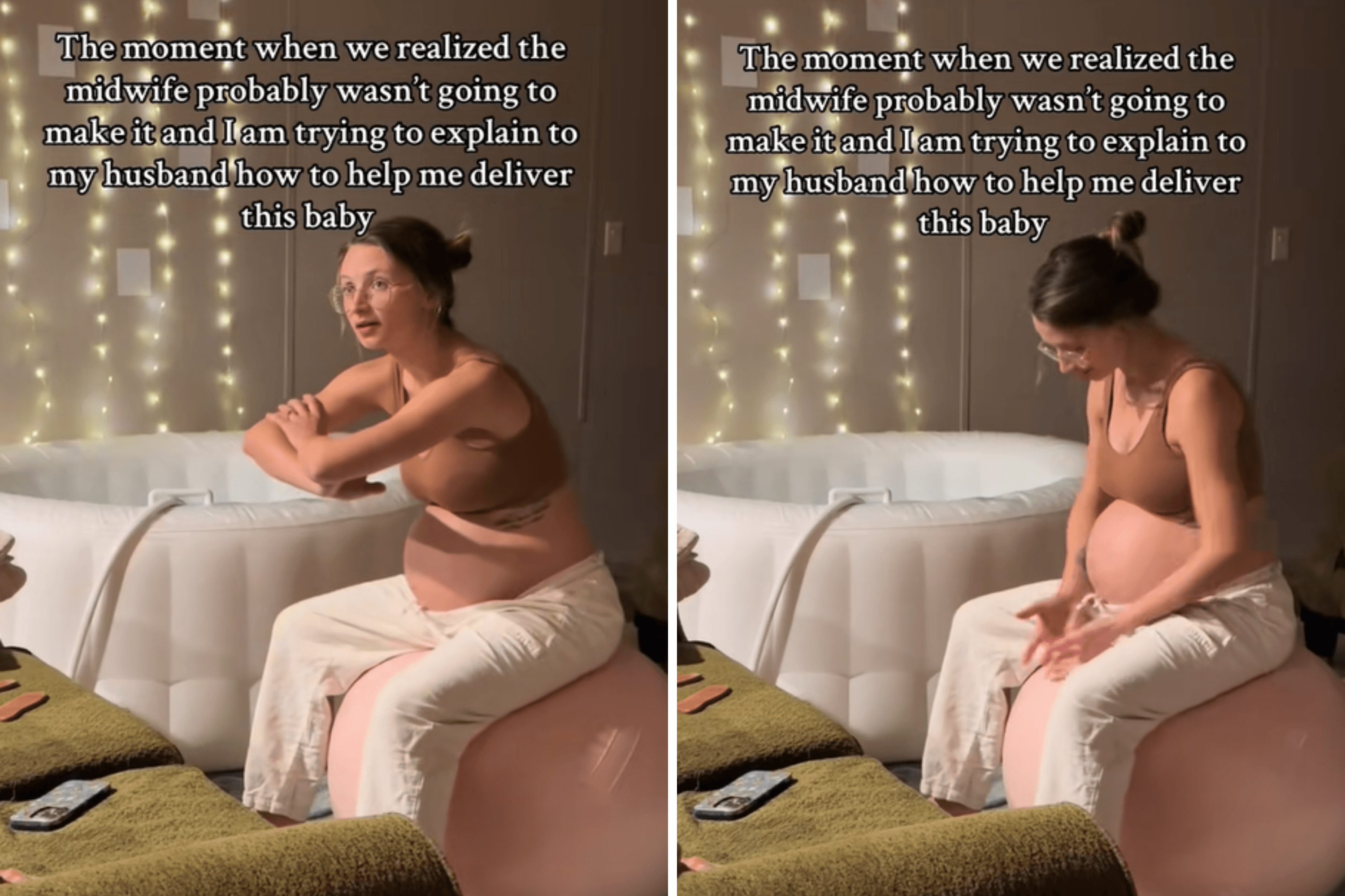 Moment Gen Z Mom in Labor Realizes Midwife Isn't Arriving in Time