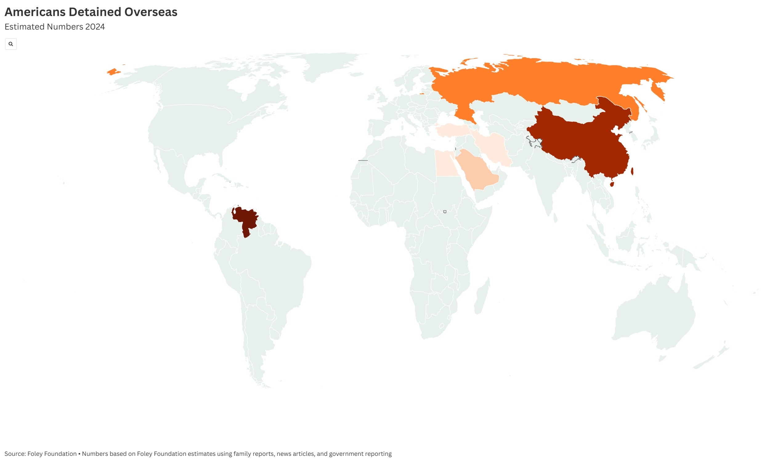 Map Shows Where Americans Are Being Detained Overseas