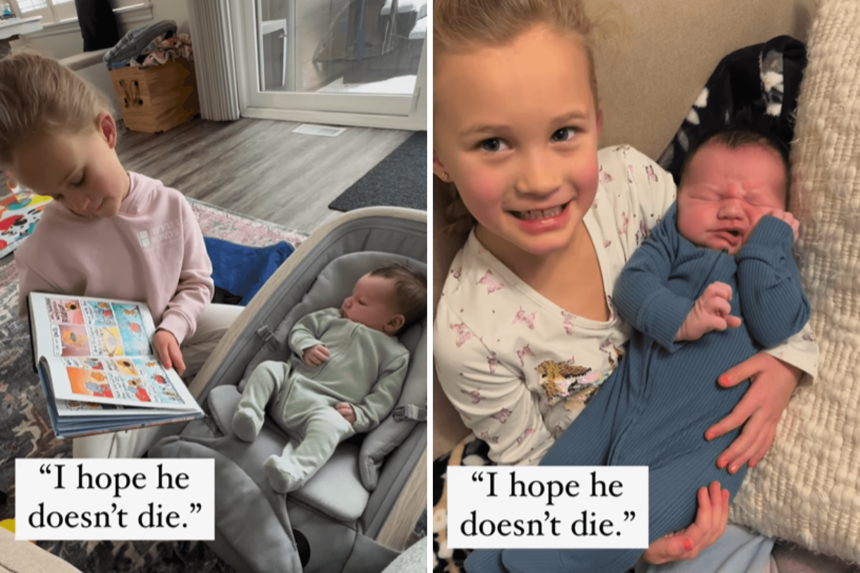 Hearts Break Over What 7-Year-Old Says About Newborn Brother