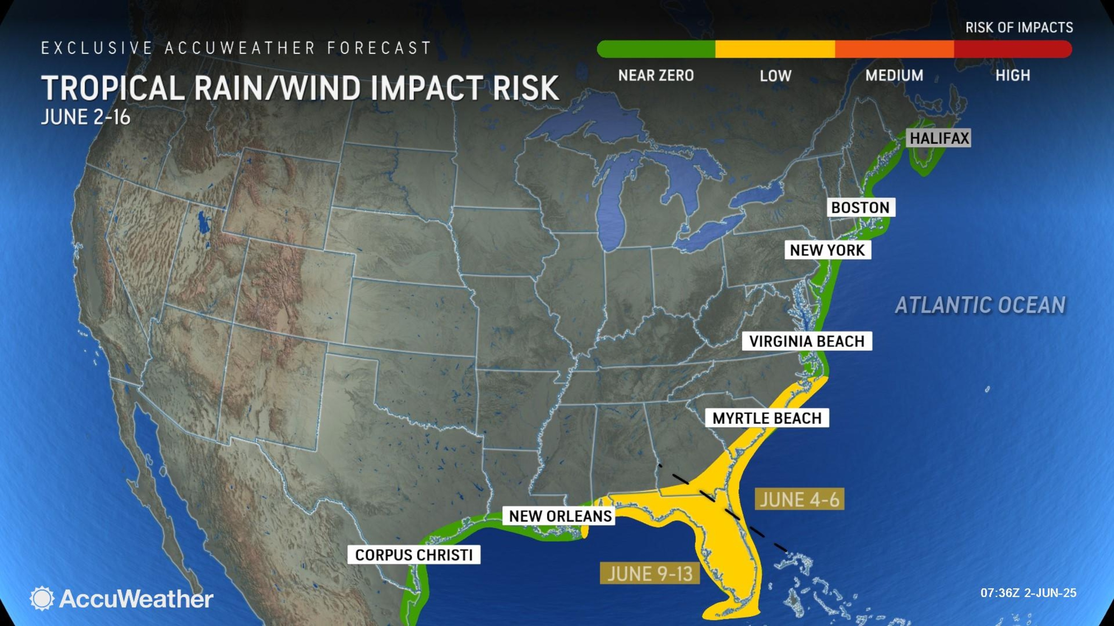 Map Shows When Impact of First Tropical Storms Could Hit US