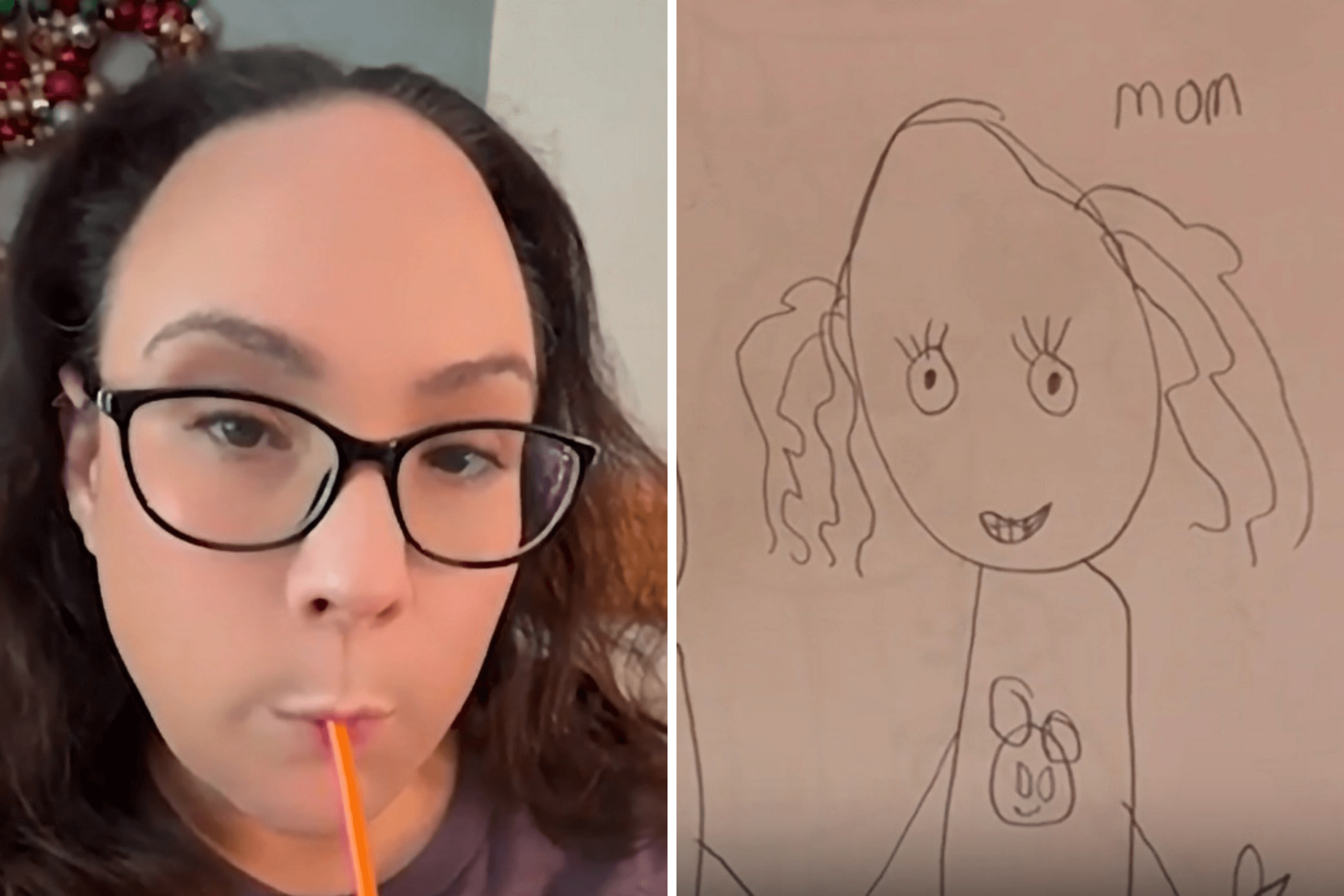 Mom Feels Self-Conscious About Hair—Then Sees Portrait Her Daughter Drew