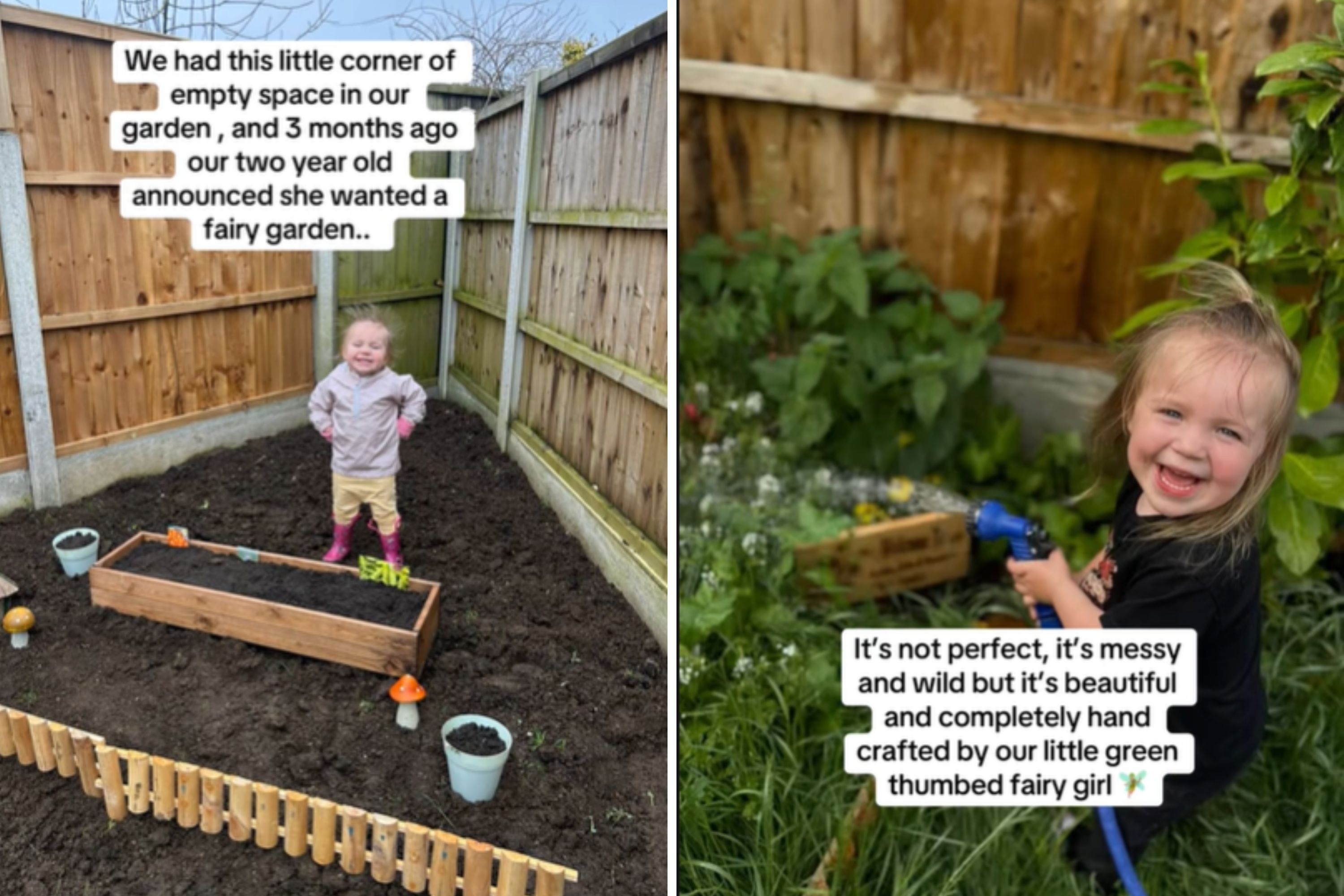Two Year Old Wants to Transform Yard, No One Prepared for What She Creates