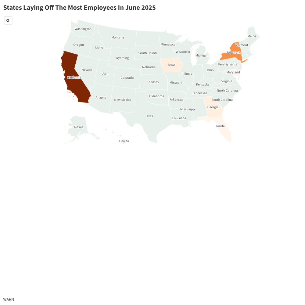 States Expecting the Biggest Layoffs in June