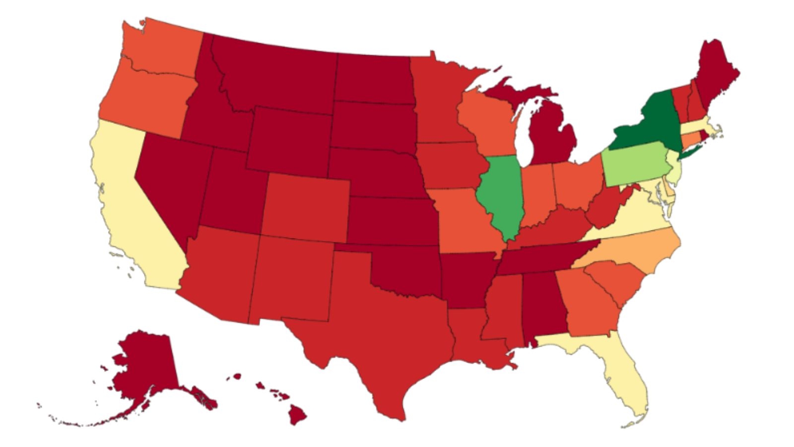 Map Shows States With the Most Amtrak Services