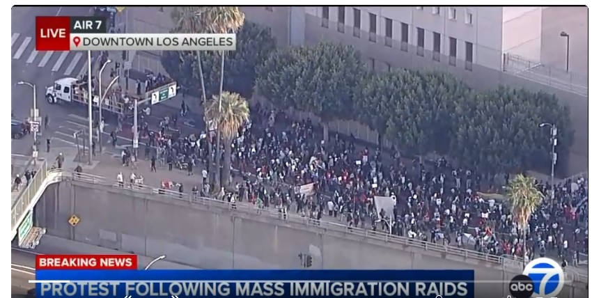 Hundreds in LA Protest ICE Raids as Mayor Says 'We Will Not Stand for This'