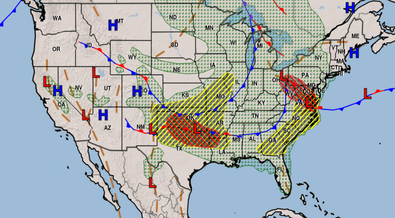 Map Shows States Under Tornado Threat as Pineapple-Sized Hail Forecast