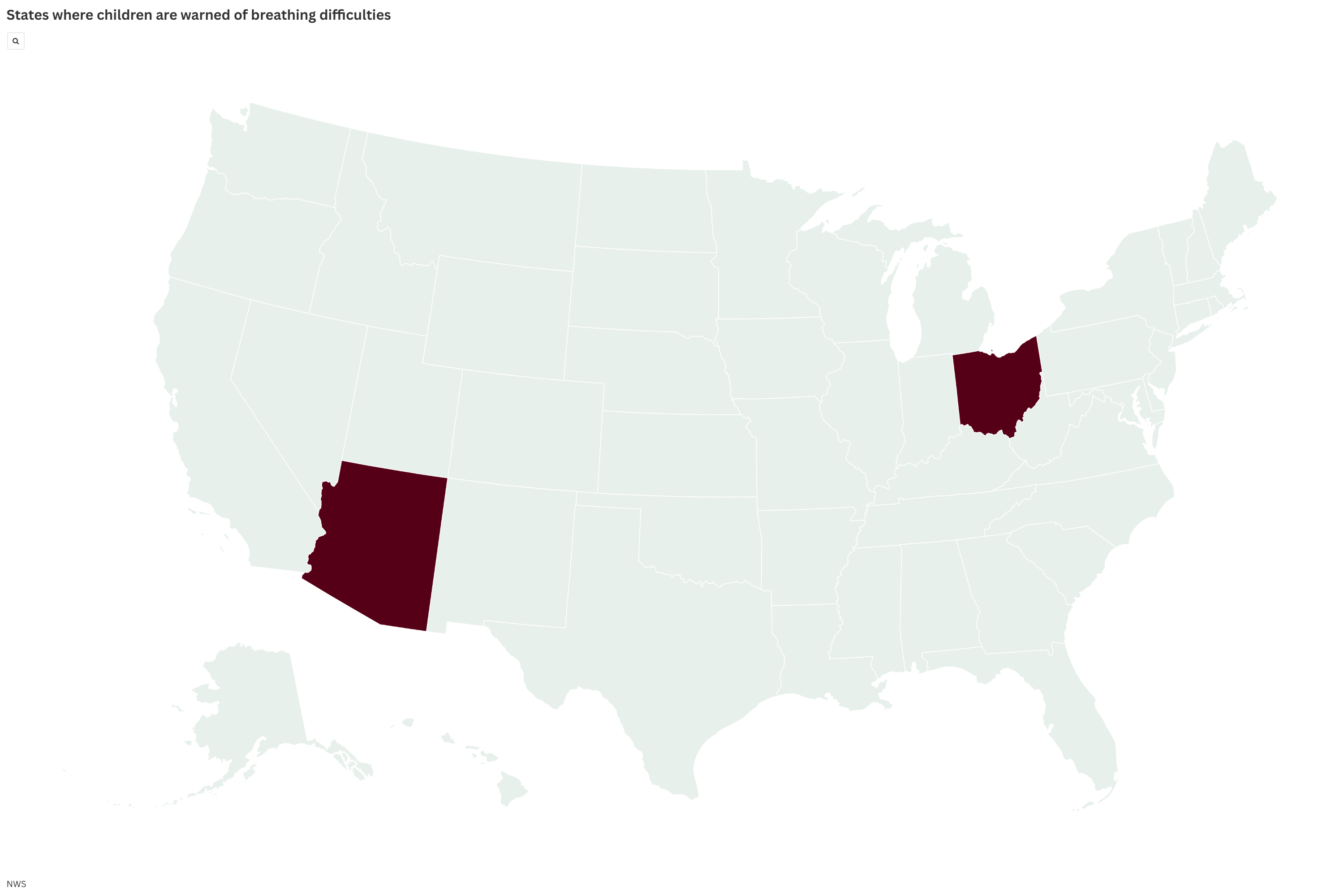 Map Shows 2 States Where Children Warned of Breathing Difficulties