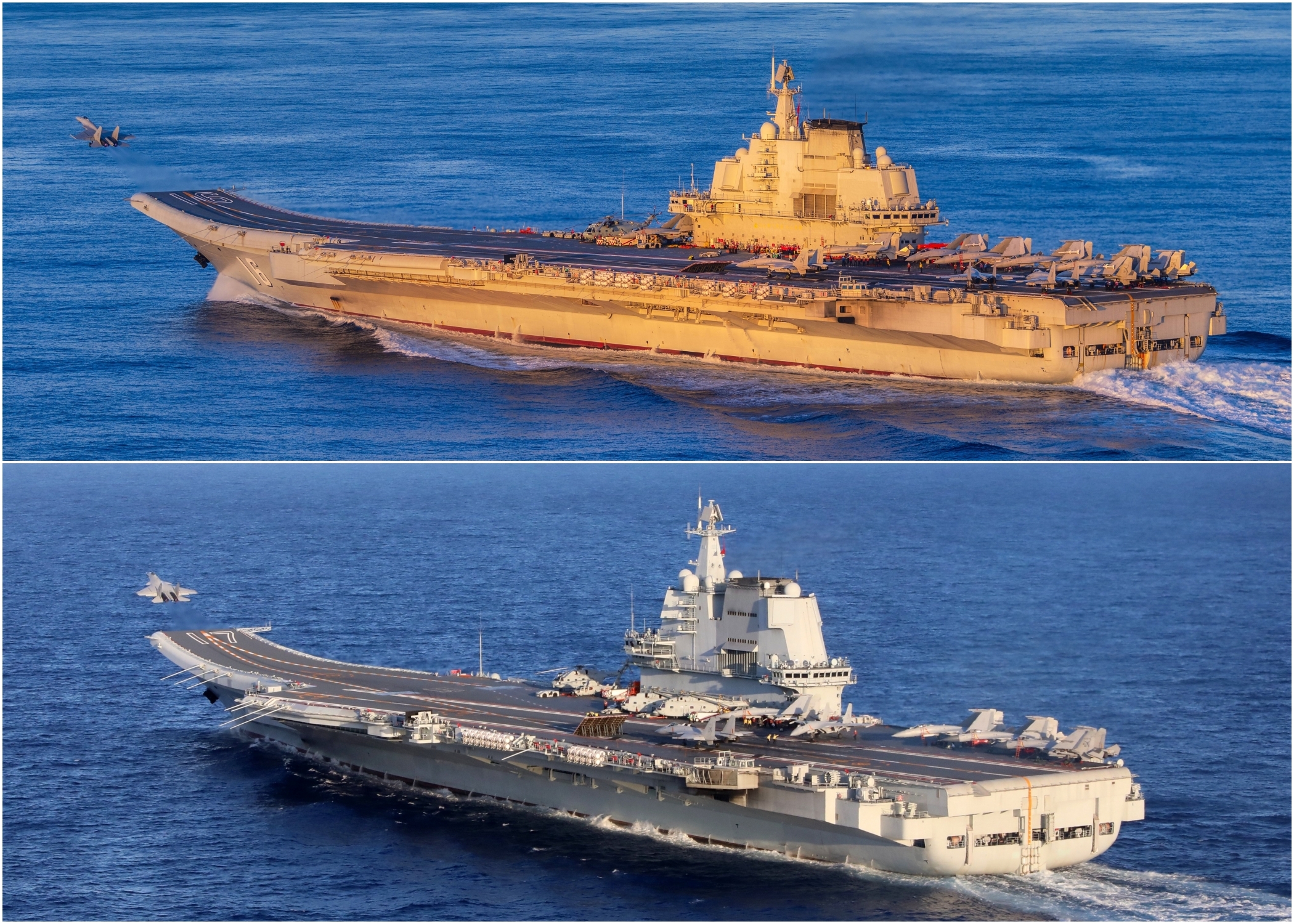 China Releases Photos of Aircraft Carriers Beyond First Island Chain