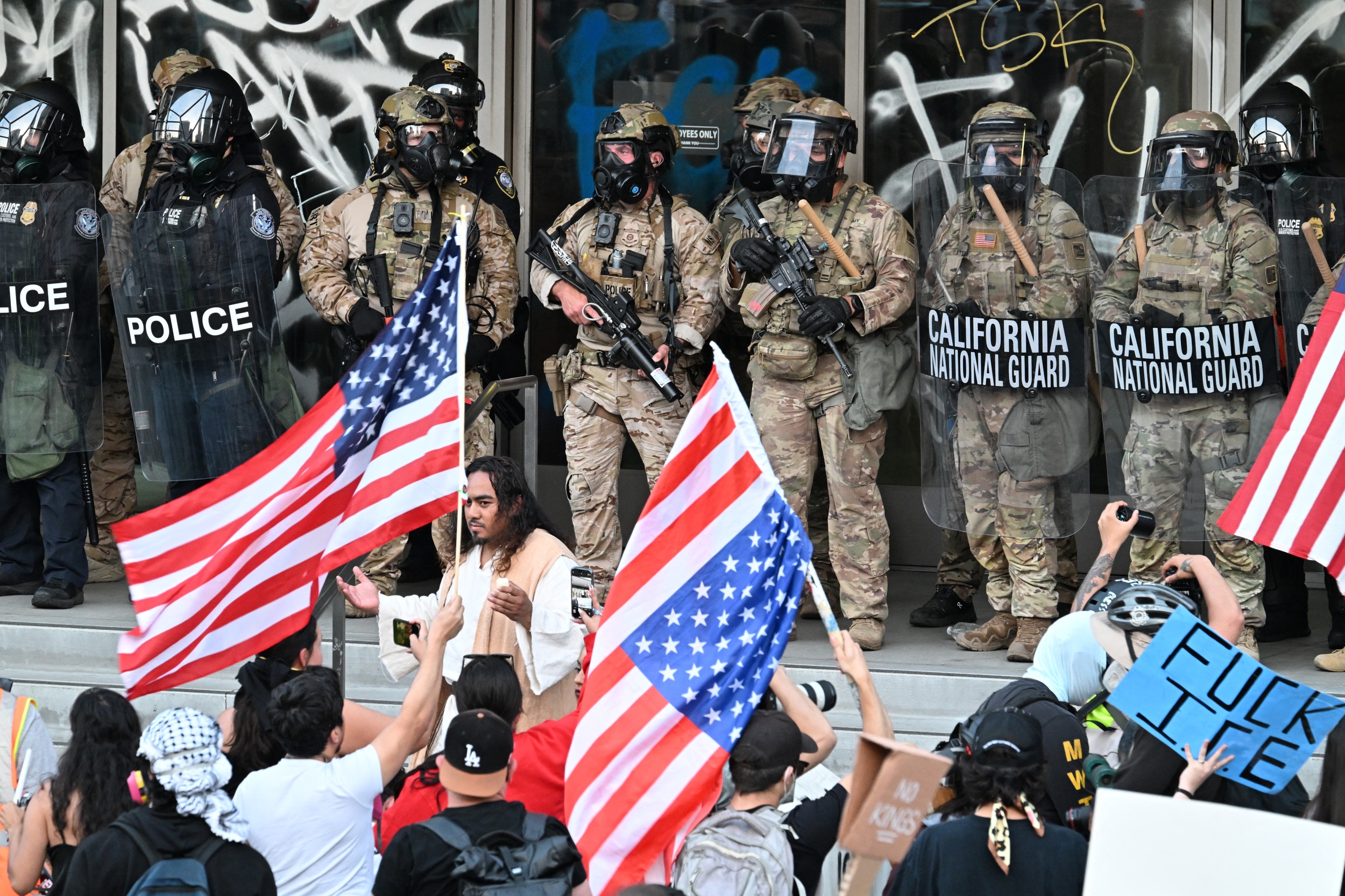 Military Member Joins Anti-ICE Protest, Tells Trump: 'We Are Not Pawns'