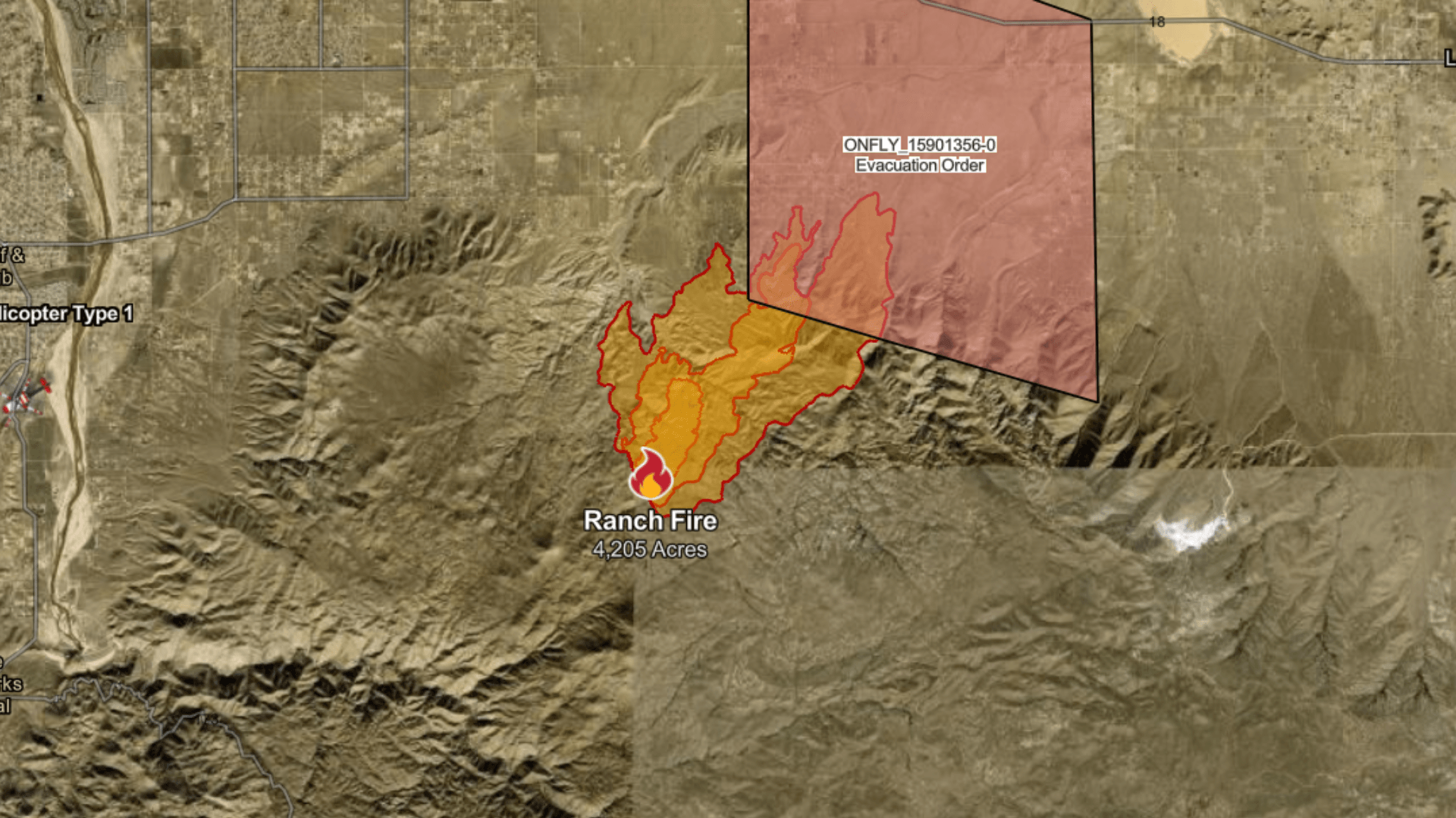 California Fire Map, Update as Ranch Fire Rapidly Spreads
