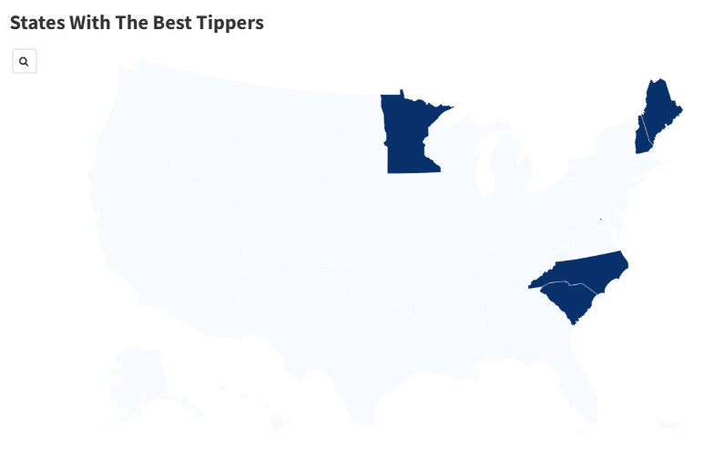 Map Shows Which States Have the Best Tippers
