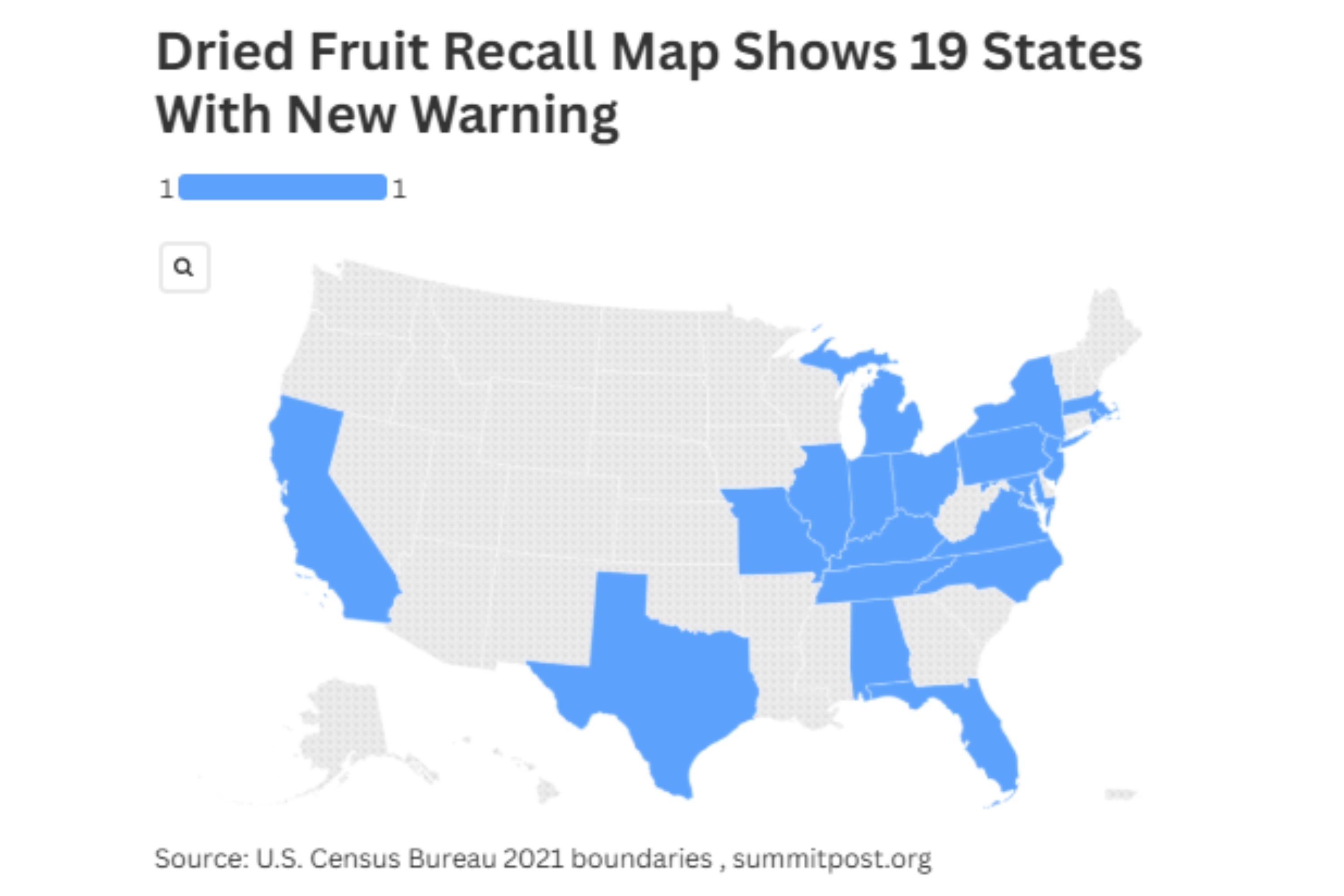 Dried Fruit Recall Map Shows 19 States With New Warning