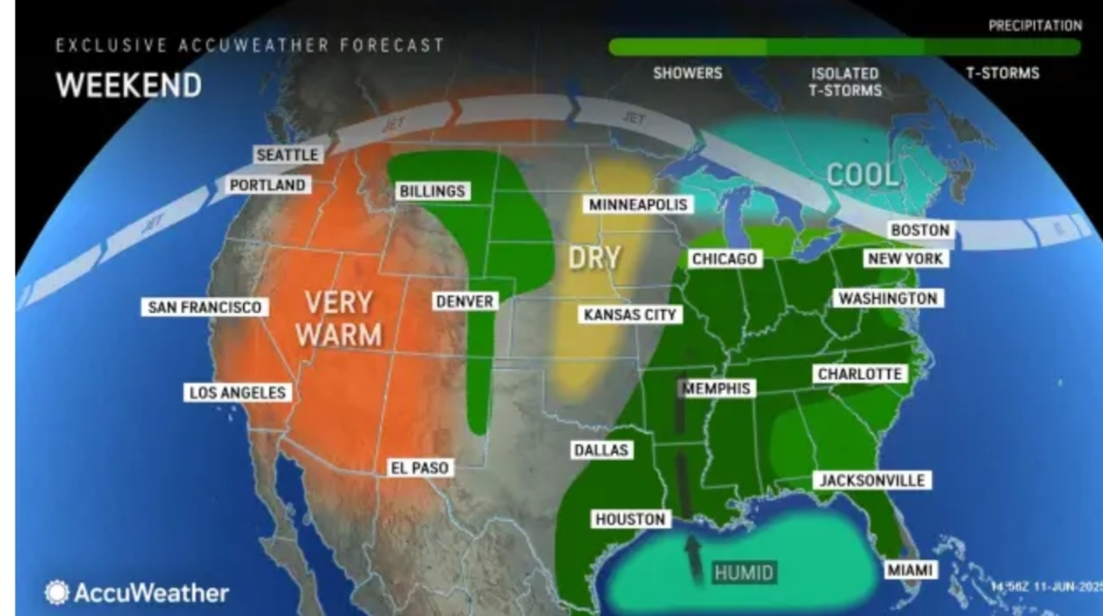 Map Shows Where Storms Might Disrupt Father's Day Weekend