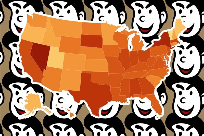 Map Shows US States With the Most Psychopaths and Other Dark Personalities