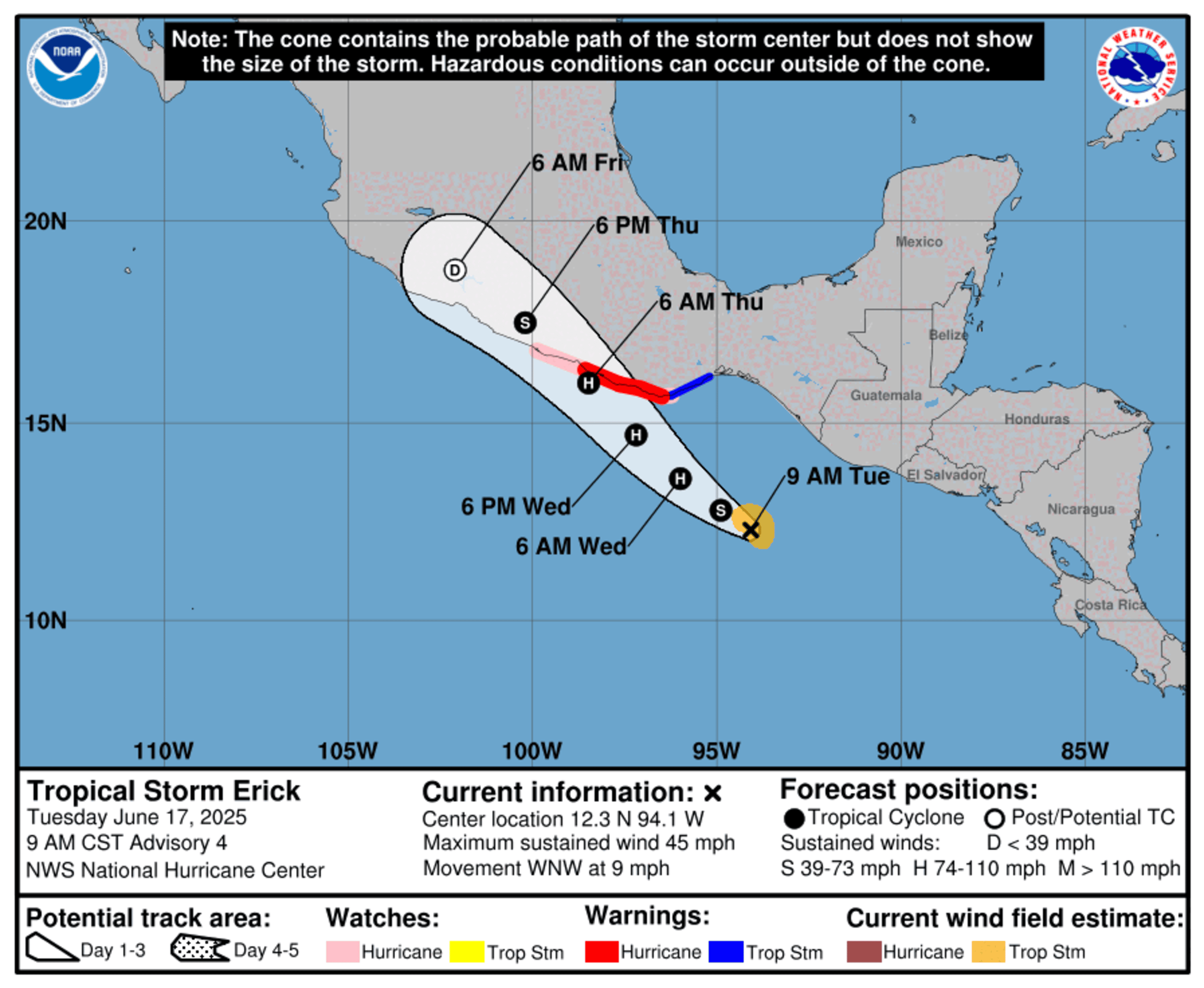 Tropical Storm Erick Spaghetti Models Show Path Amid Major Hurricane Fears