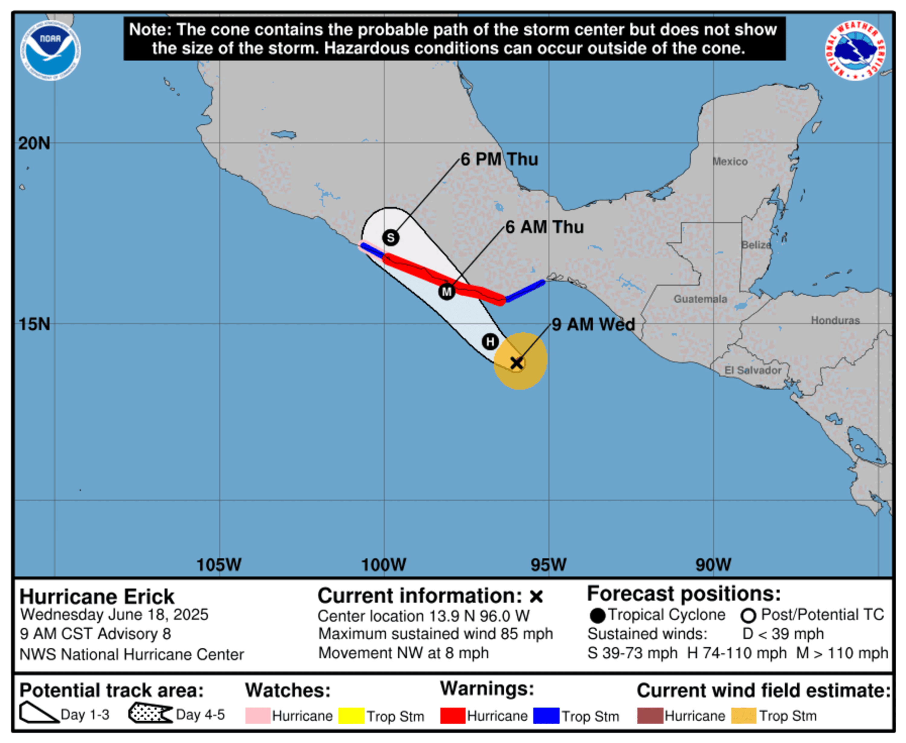 Hurricane Erick Timeline as 'Life-Threatening' Storm Nears Landfall