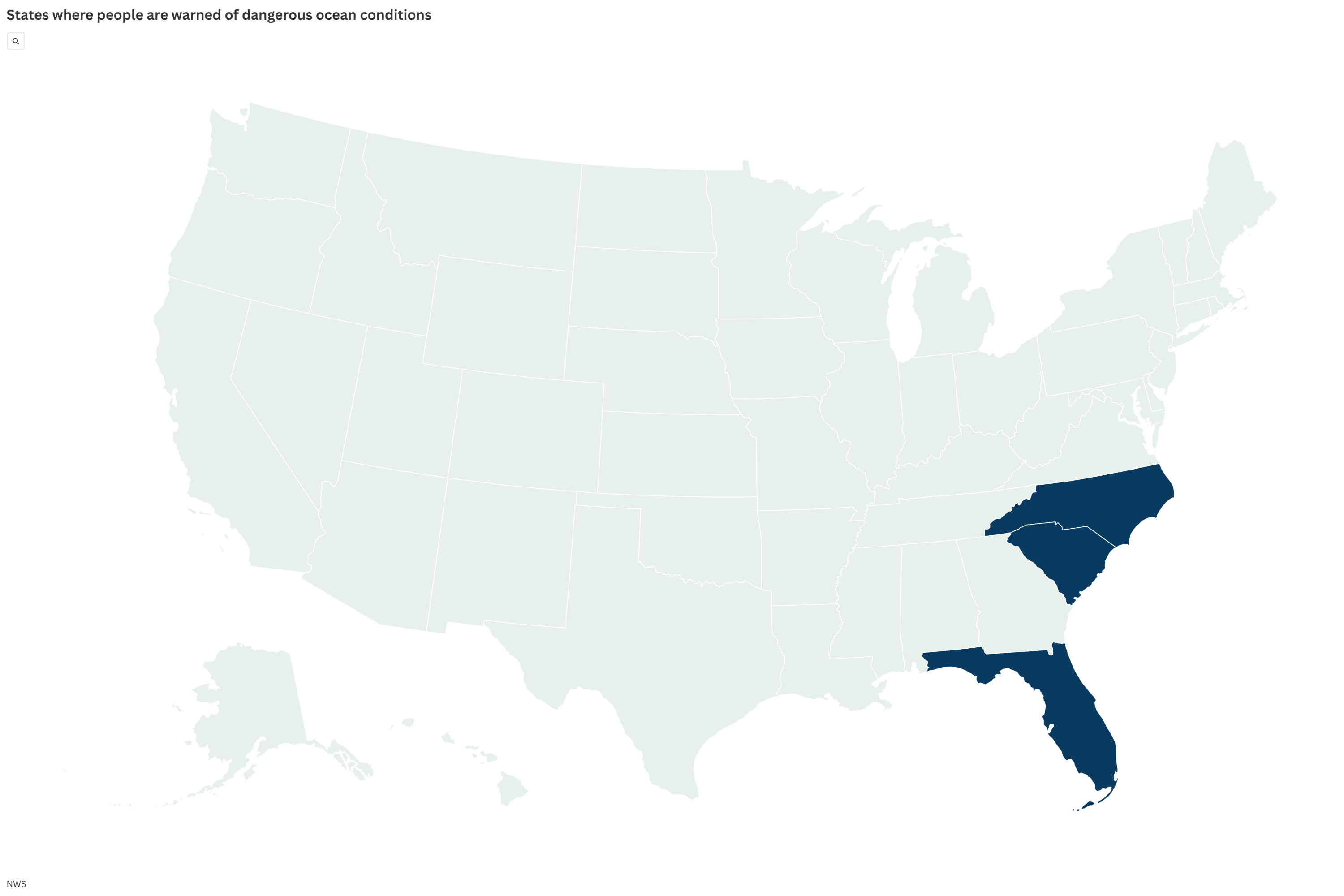 Map Shows 3 States Where People Warned of Dangerous Ocean Conditions