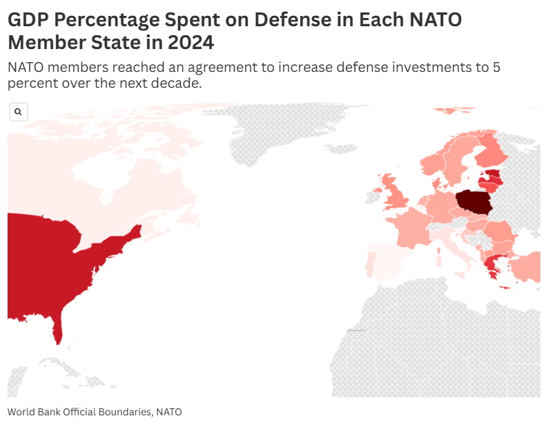 Map Shows How Much Each NATO Member Contributes as Trump Touts Increase