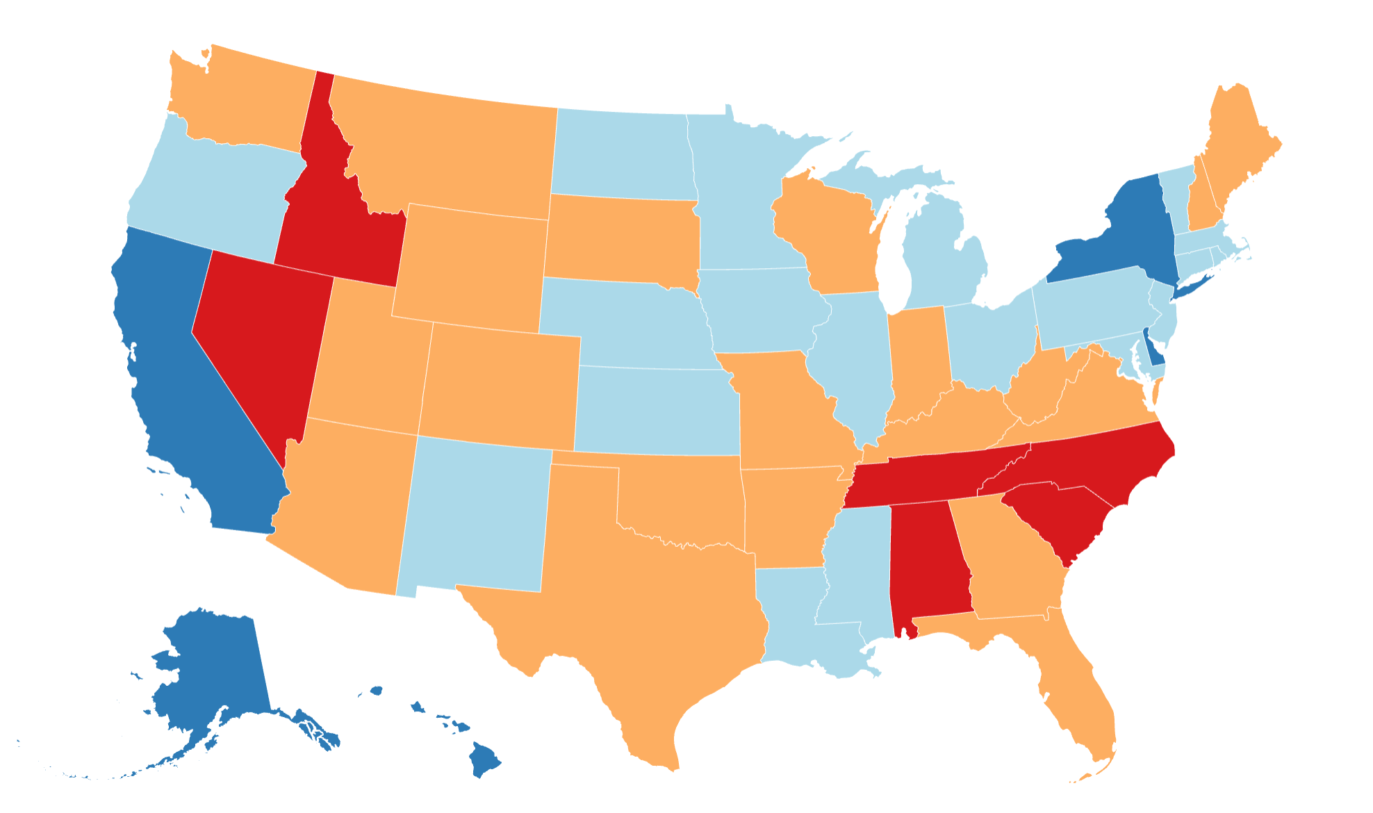 Map Shows States Americans Are Moving From and To