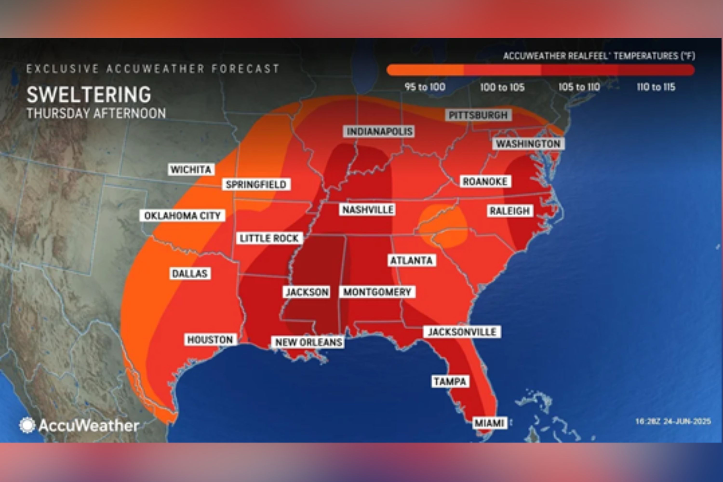 Map Shows Which States Will Feel Hottest Today