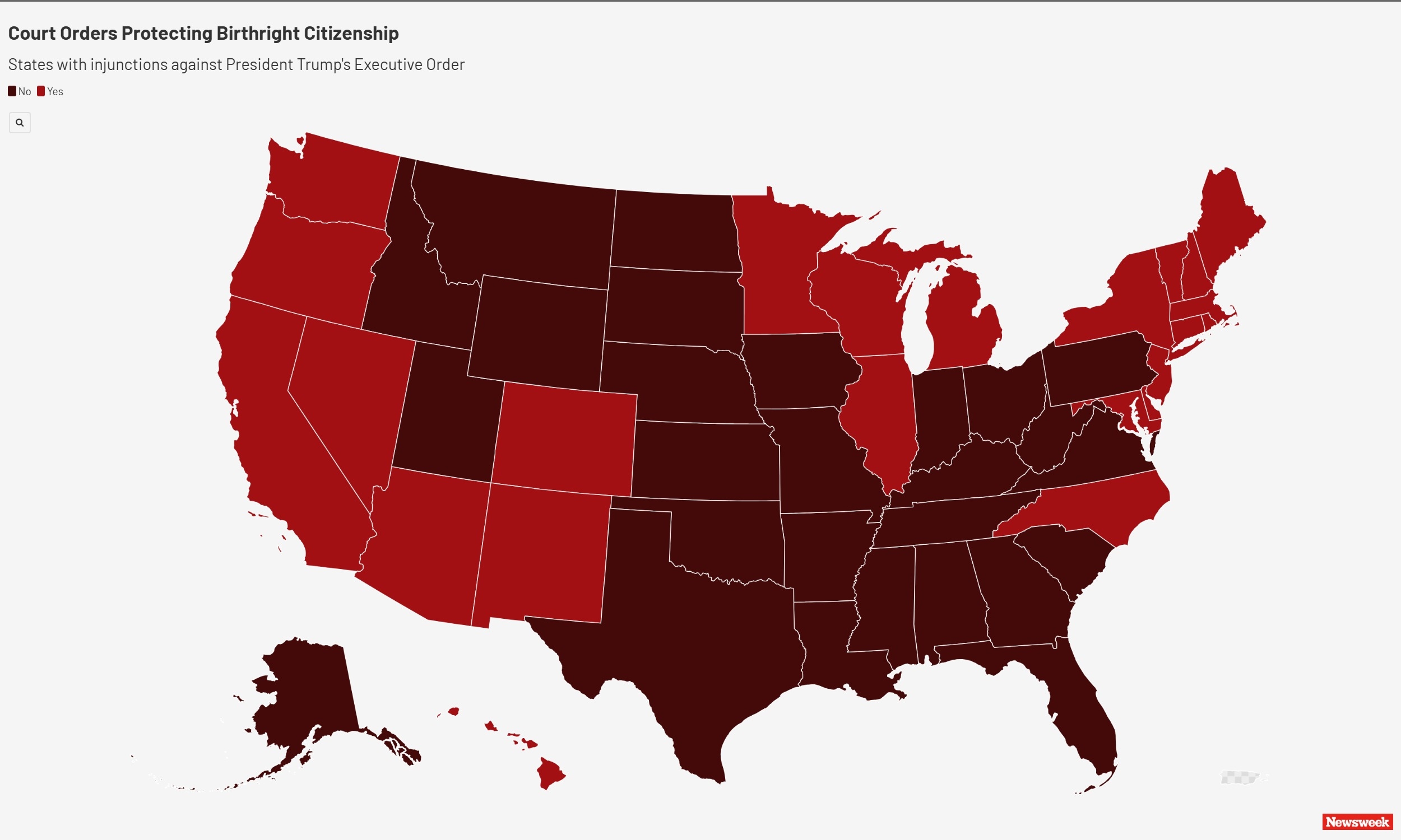 Map Shows States Where Birthright Citizenship Still Allowed in US