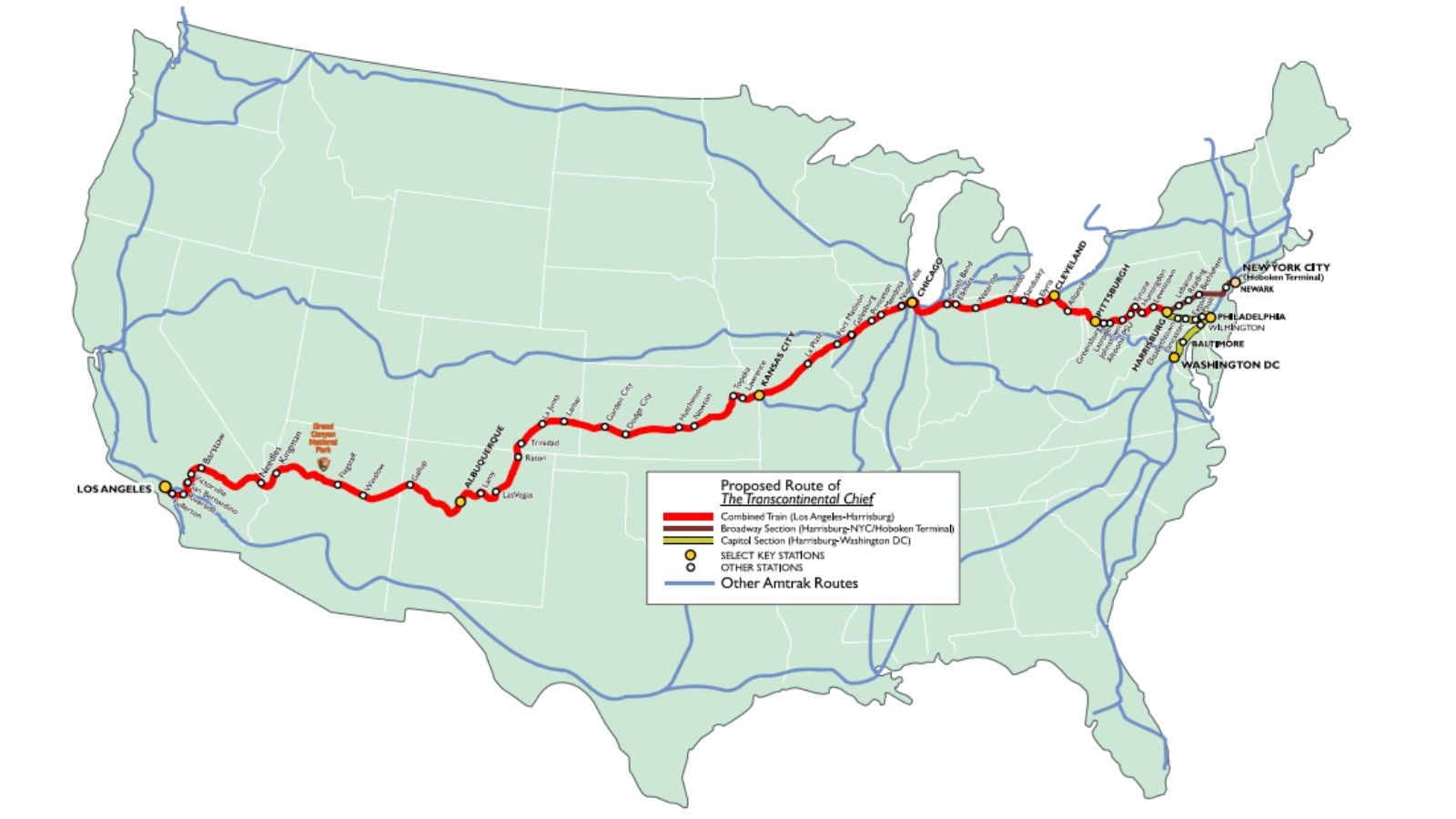 Coast-to-Coast High-Speed Rail Route Proposed Between Los Angeles and New York