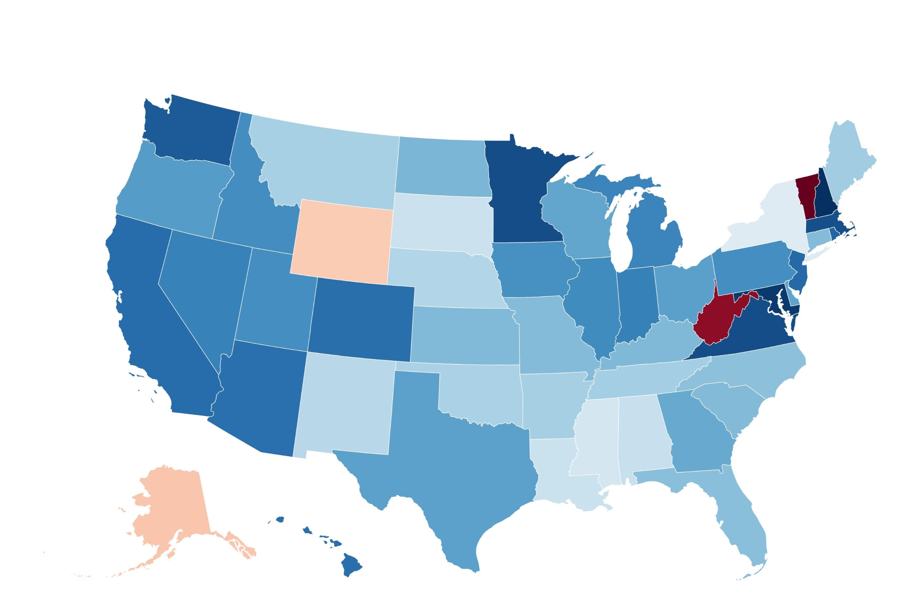 Map Shows Which States Spend the Most and Least on Health Insurance