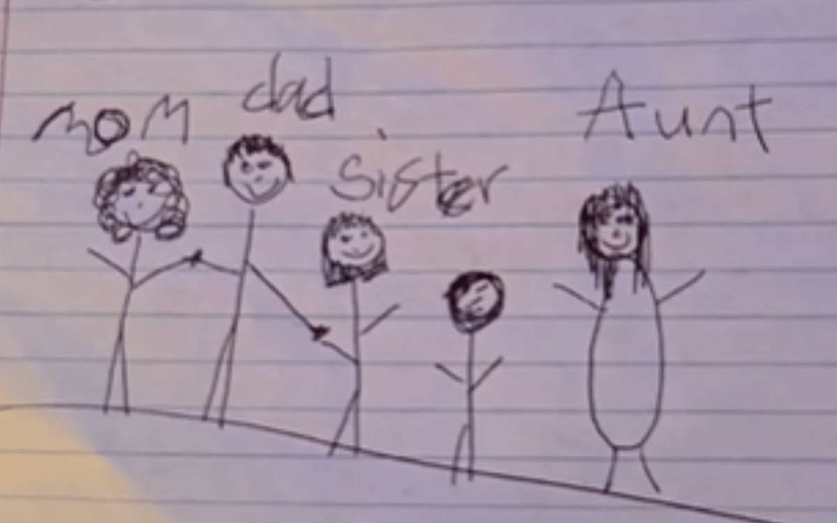 6-Year-Old Draws Picture of Family, Aunt Can't Help But Notice One Detail