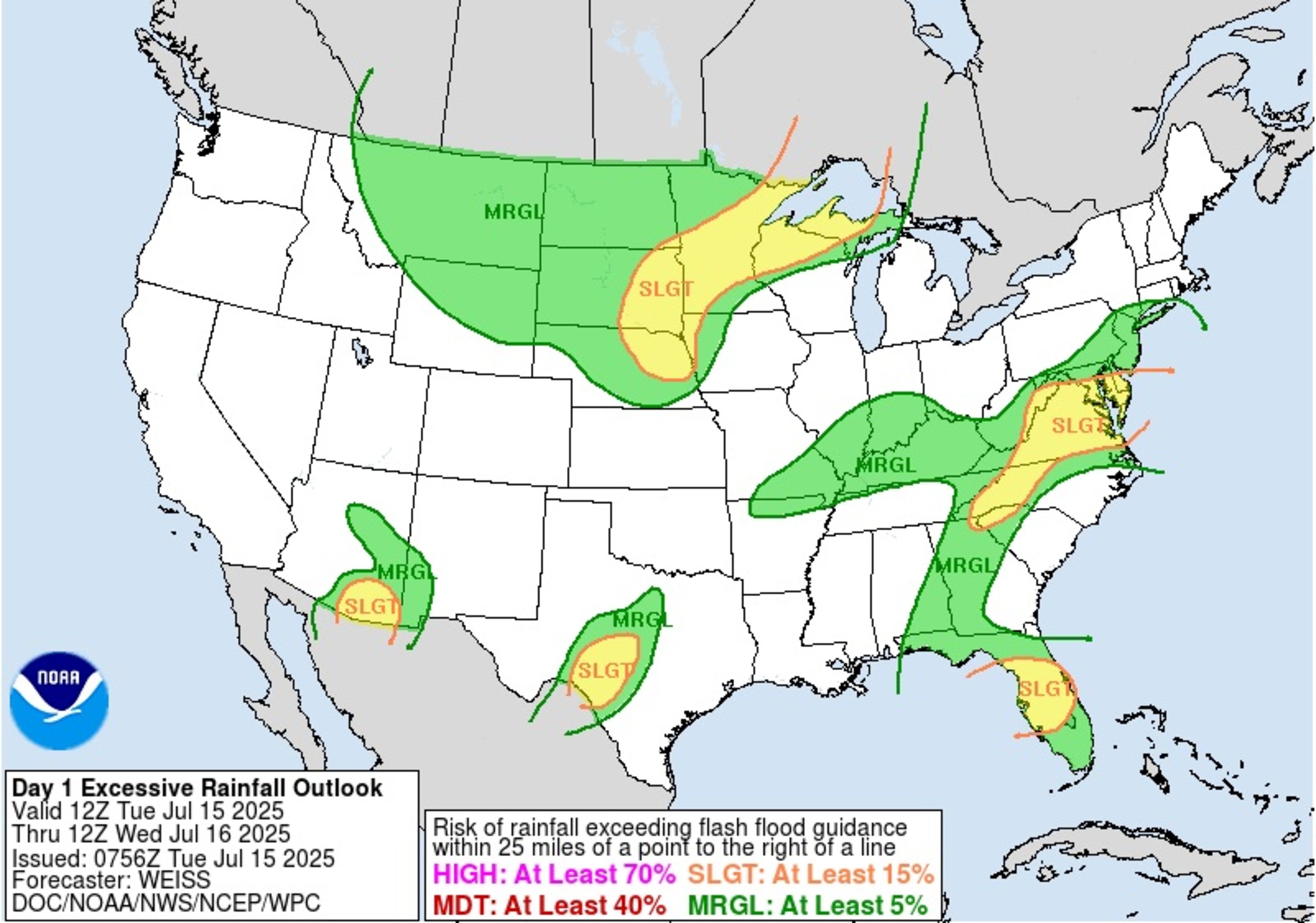 Map Shows States at Risk of Flash Floods as People Told Not to Drive