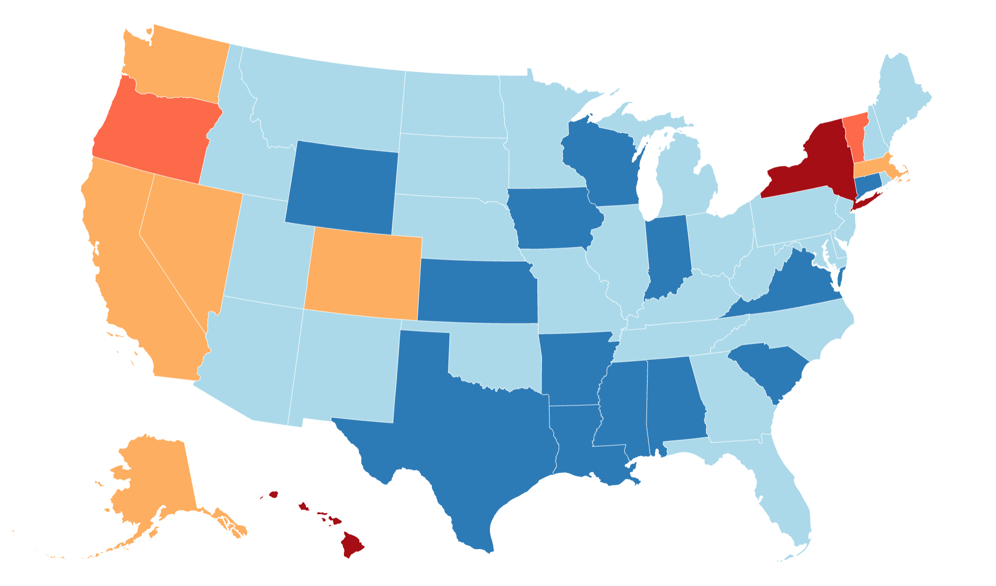 Map Shows States With Higher Rates of Homelessness