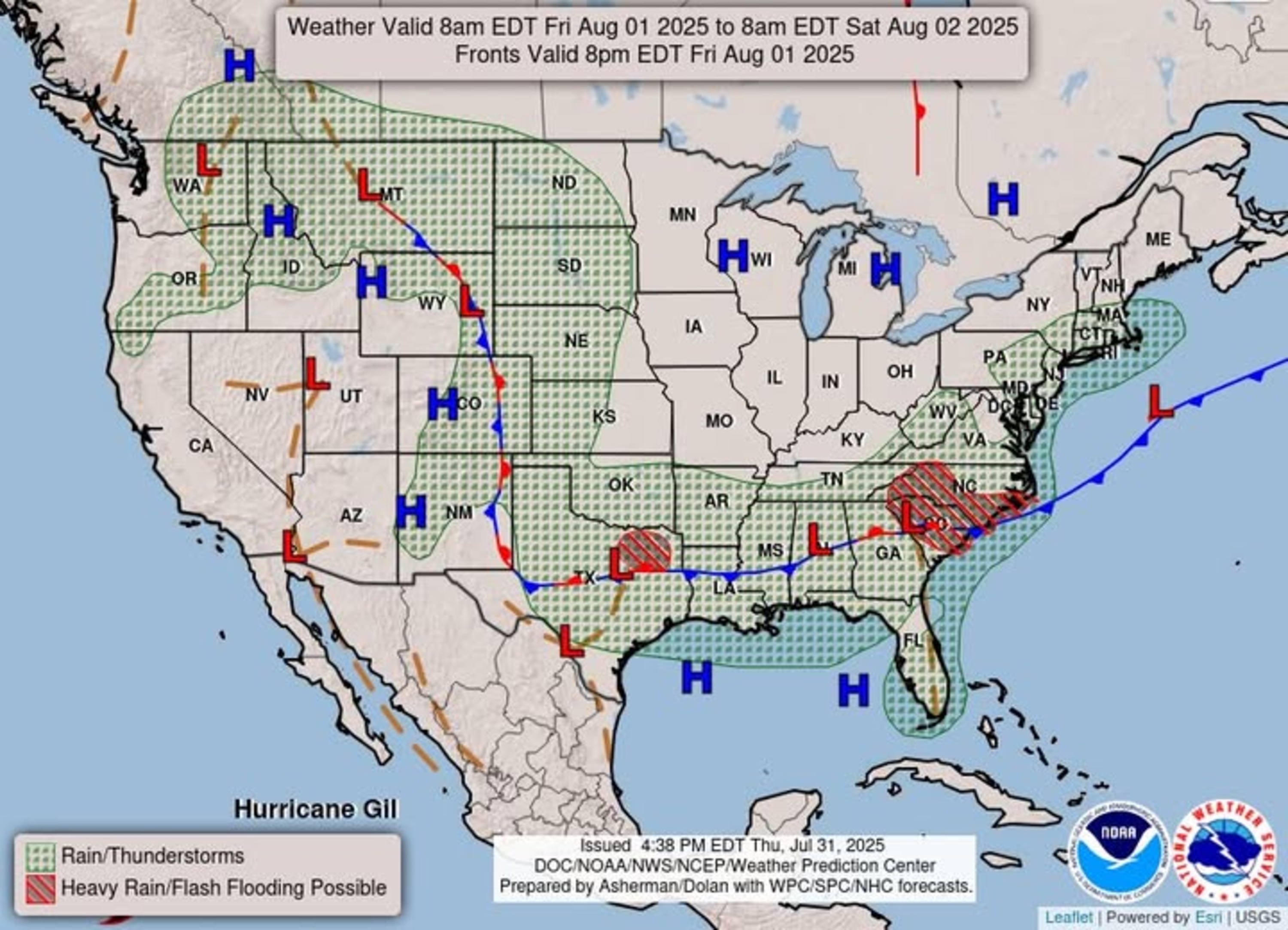 Map Shows Flash Flood Threat Affecting Millions on Friday