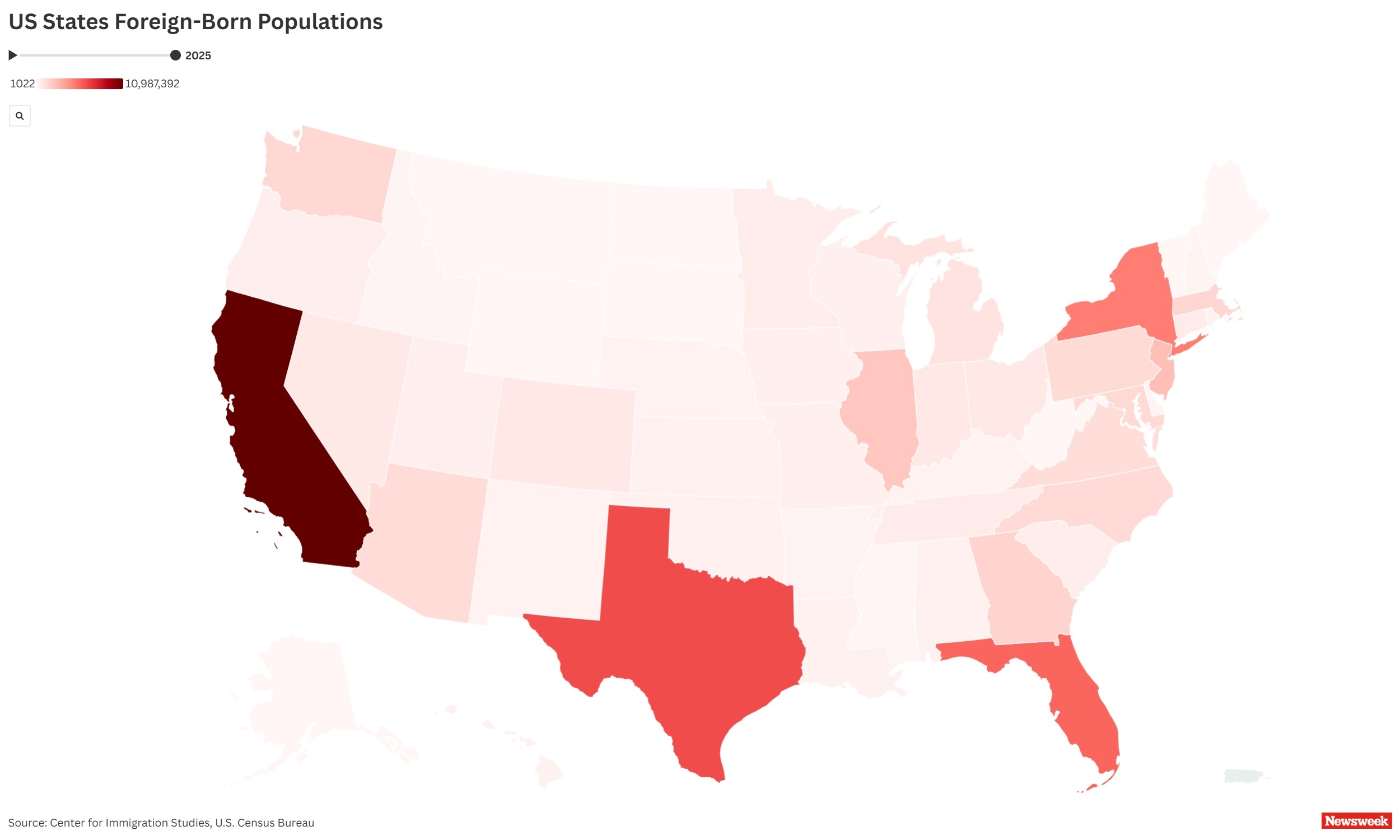 Maps Show States Where Foreign-Born Populations Are Rising Fastest