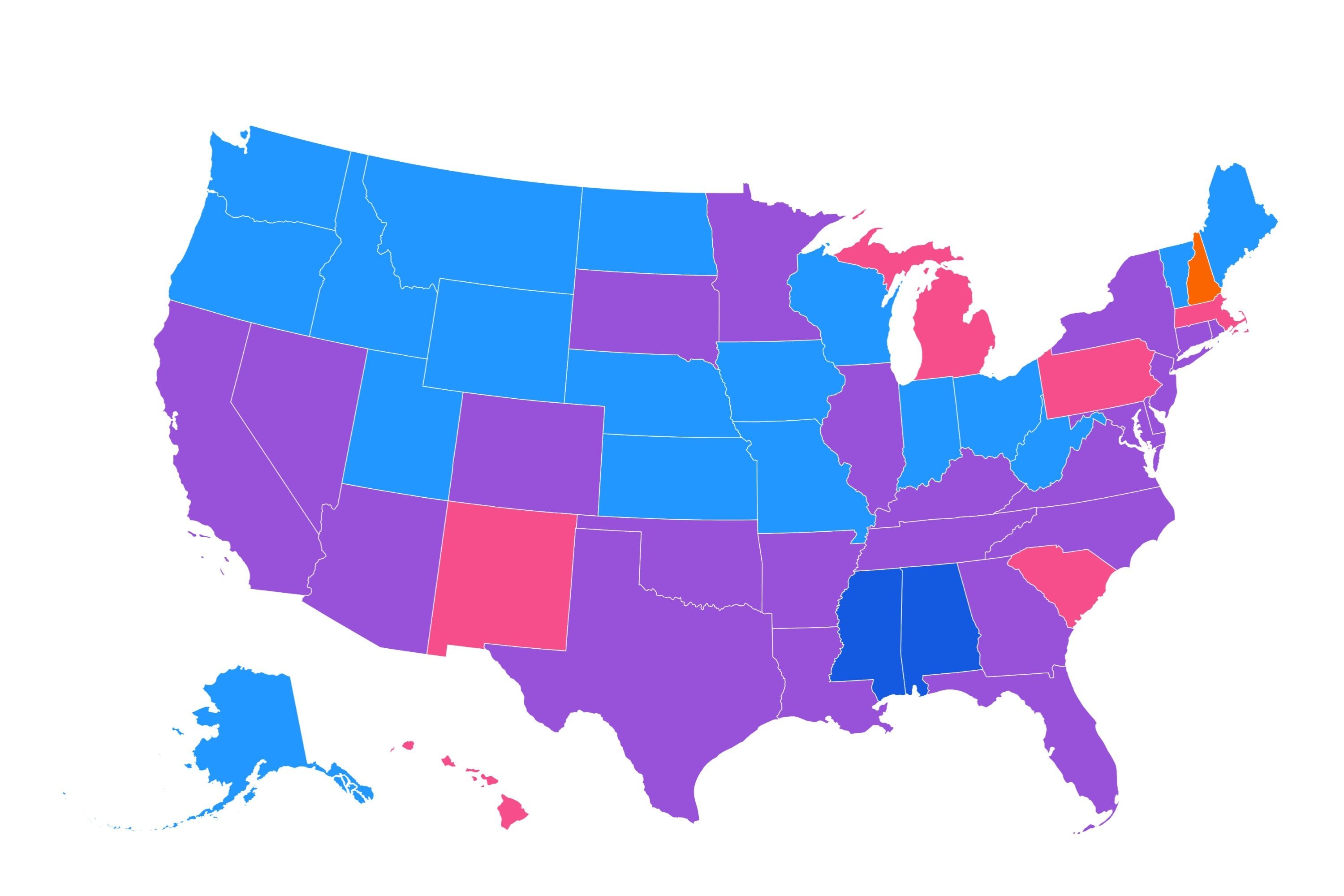 Map Reveals Most Popular Baby Boy Names in Each State