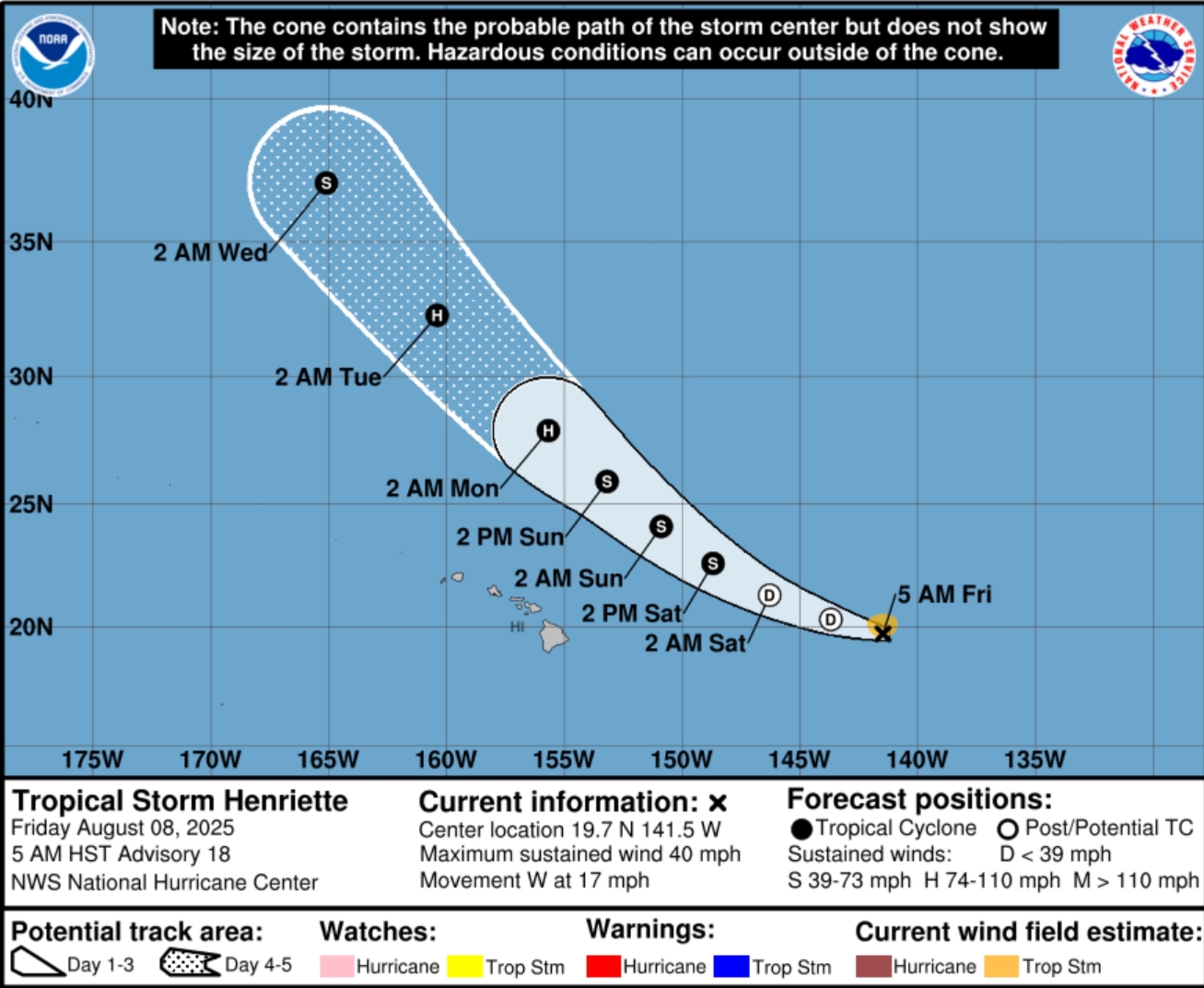 Tropical Storm Henriette Live Tracker Maps as Storm Passes Hawaii