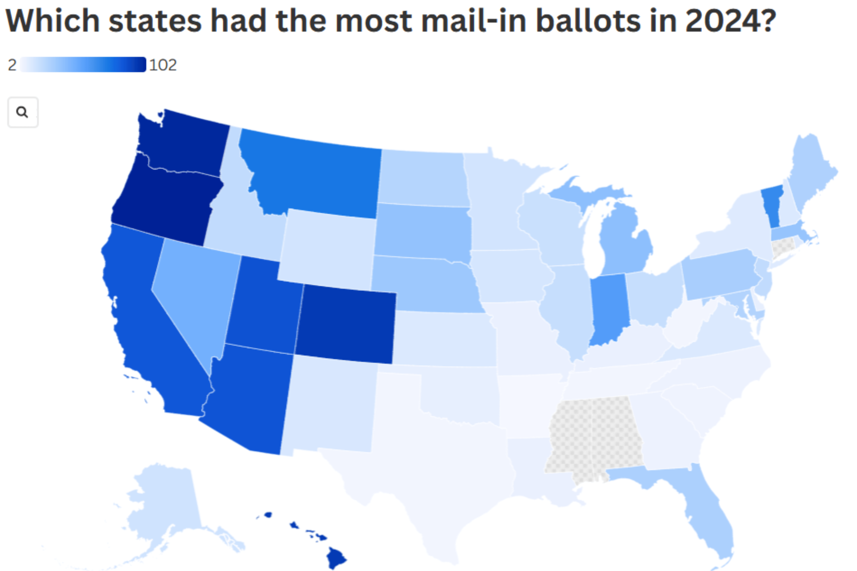 Map Shows States Where Mail-in Voting Is Most—and Least—Popular
