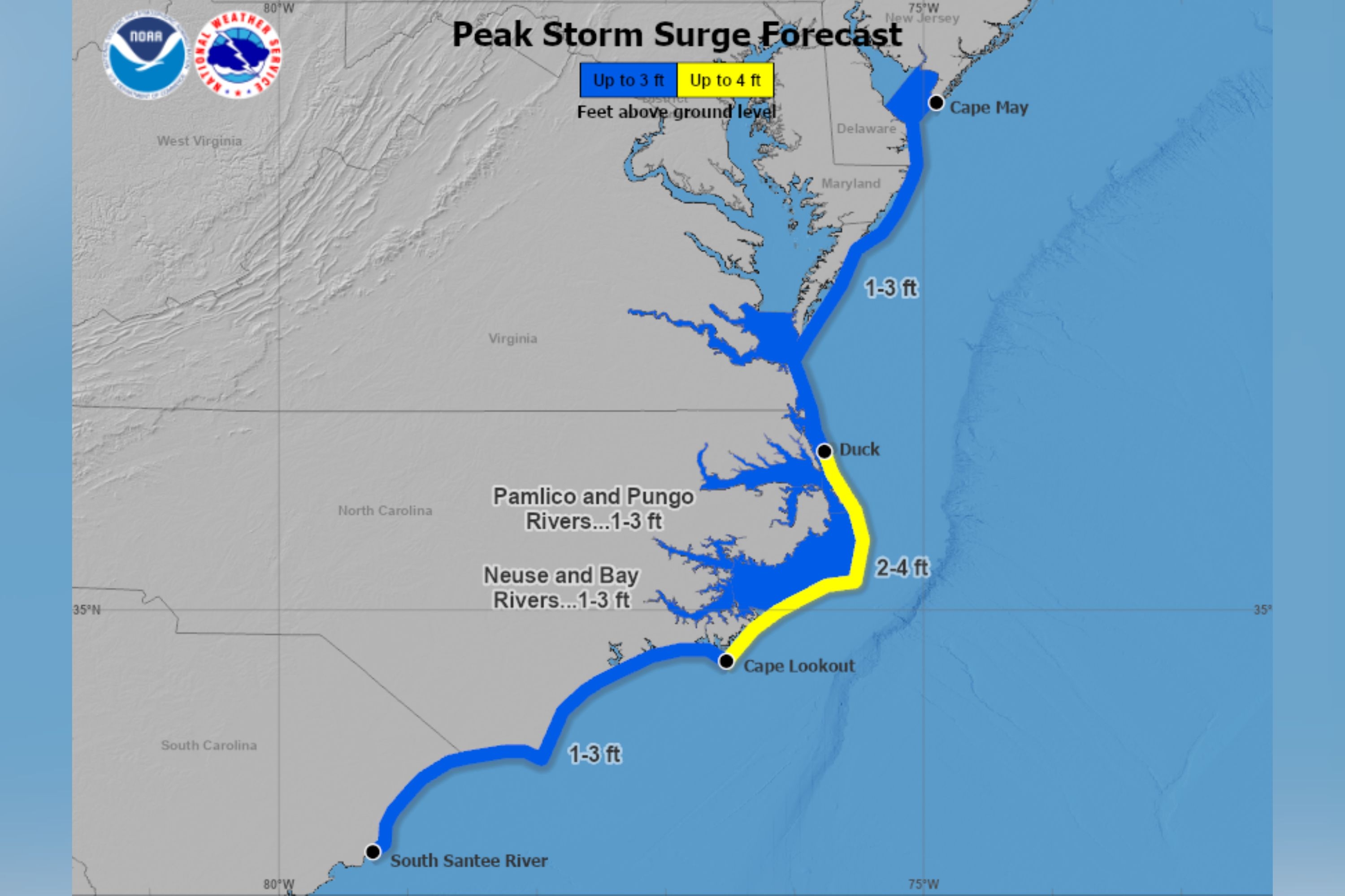 Hurricane Erin Storm Surge Map Shows Areas Most at Risk