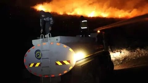 حريق يلتهم غابات الحيدرية بريف حماة
