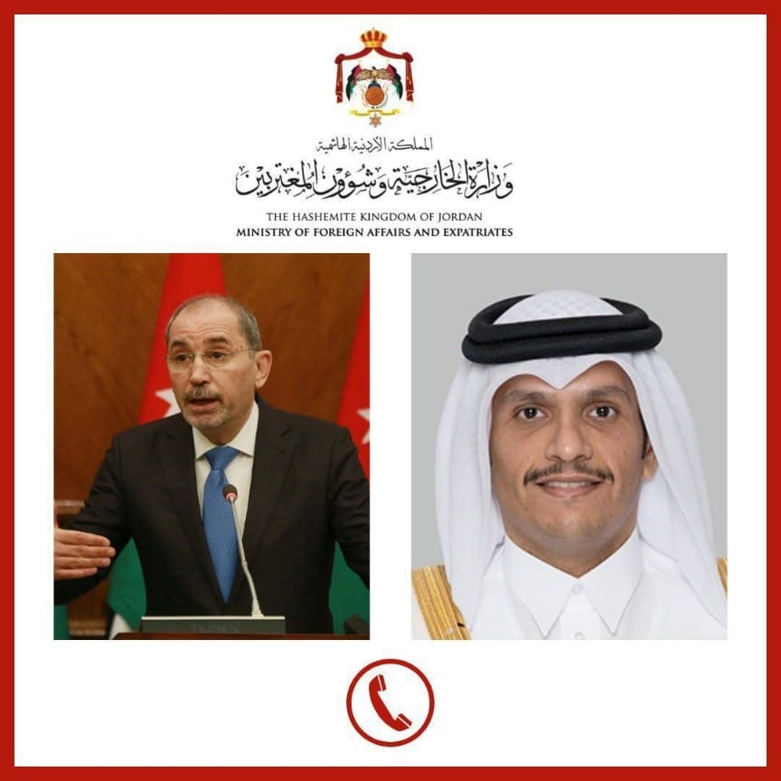 الصفدي ونظيره القطري يبحثان تداعيات العدوان الإسرائيلي على إيران