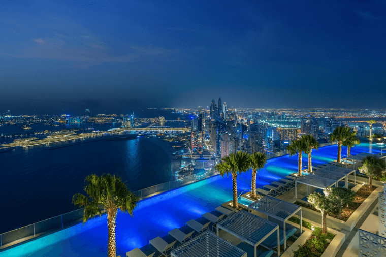 Elevate your summer nights with a sky-high swim at Address Beach Resort