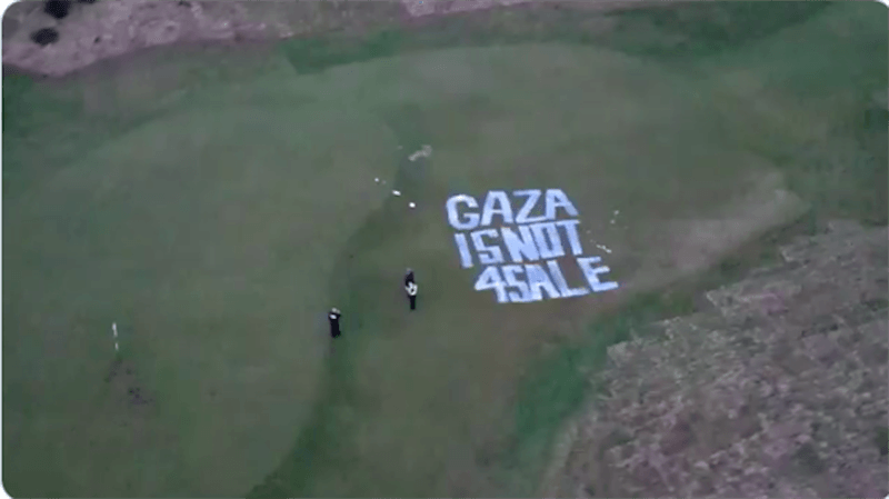 Activists deface Trump's Scotland golf course over Gaza colonial project - War on Gaza