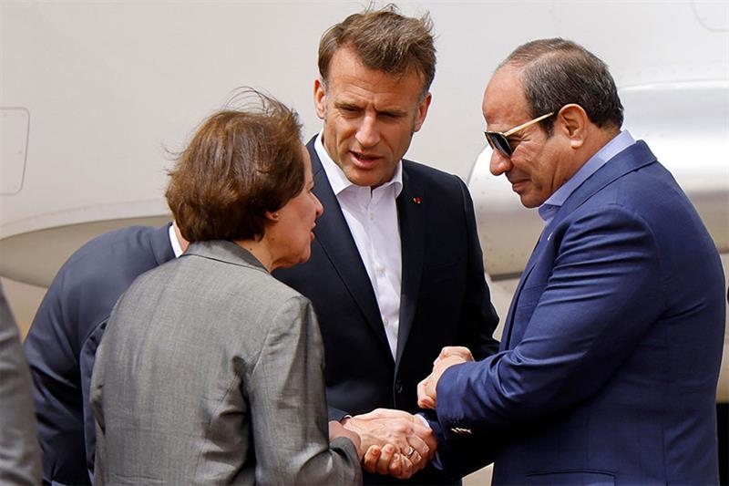 El-Sisi, Macron visit Arish on Egypt-Gaza border