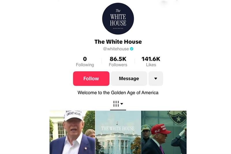 White House starts TikTok account as platform in US legal limbo - Tech