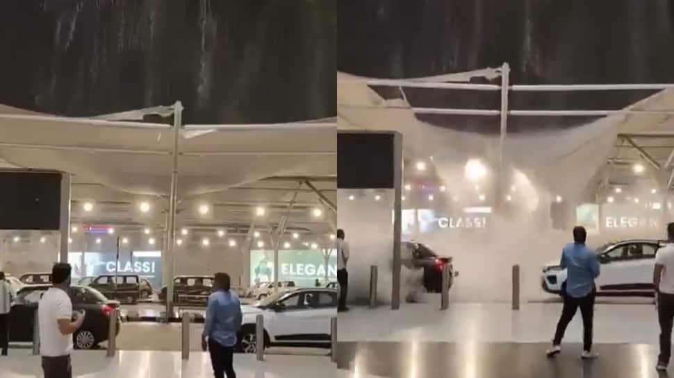Waterfall-Like Visuals At Delhi Airport After Heavy Rains, Congress Shares Video